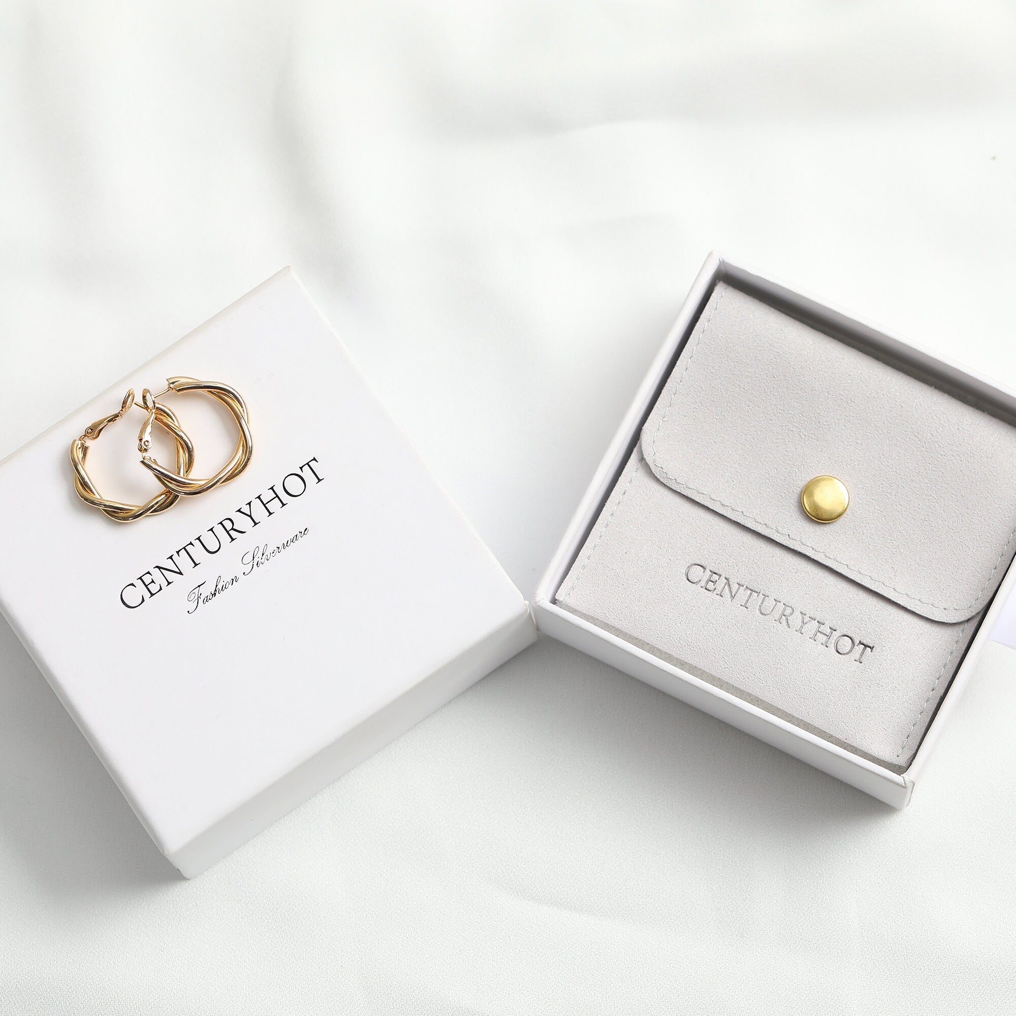 Personalized Jewelry Box Set: Microfiber Bag & Cardboard Drawer-zoom-4