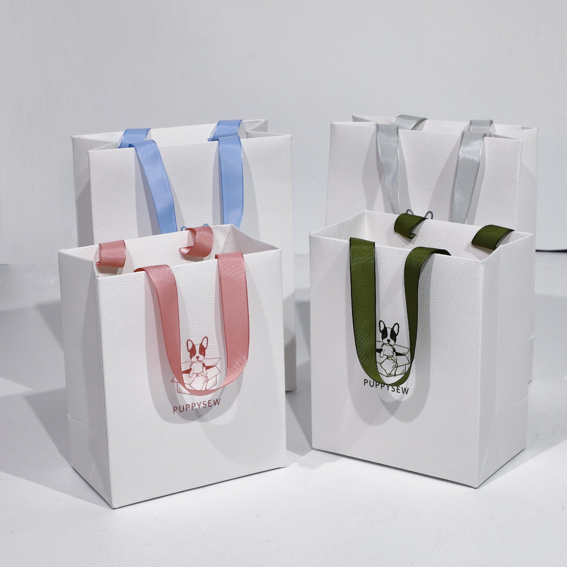 Custom Logo Paper Gift Bags – Art Textured, Ribbon Handle-5
