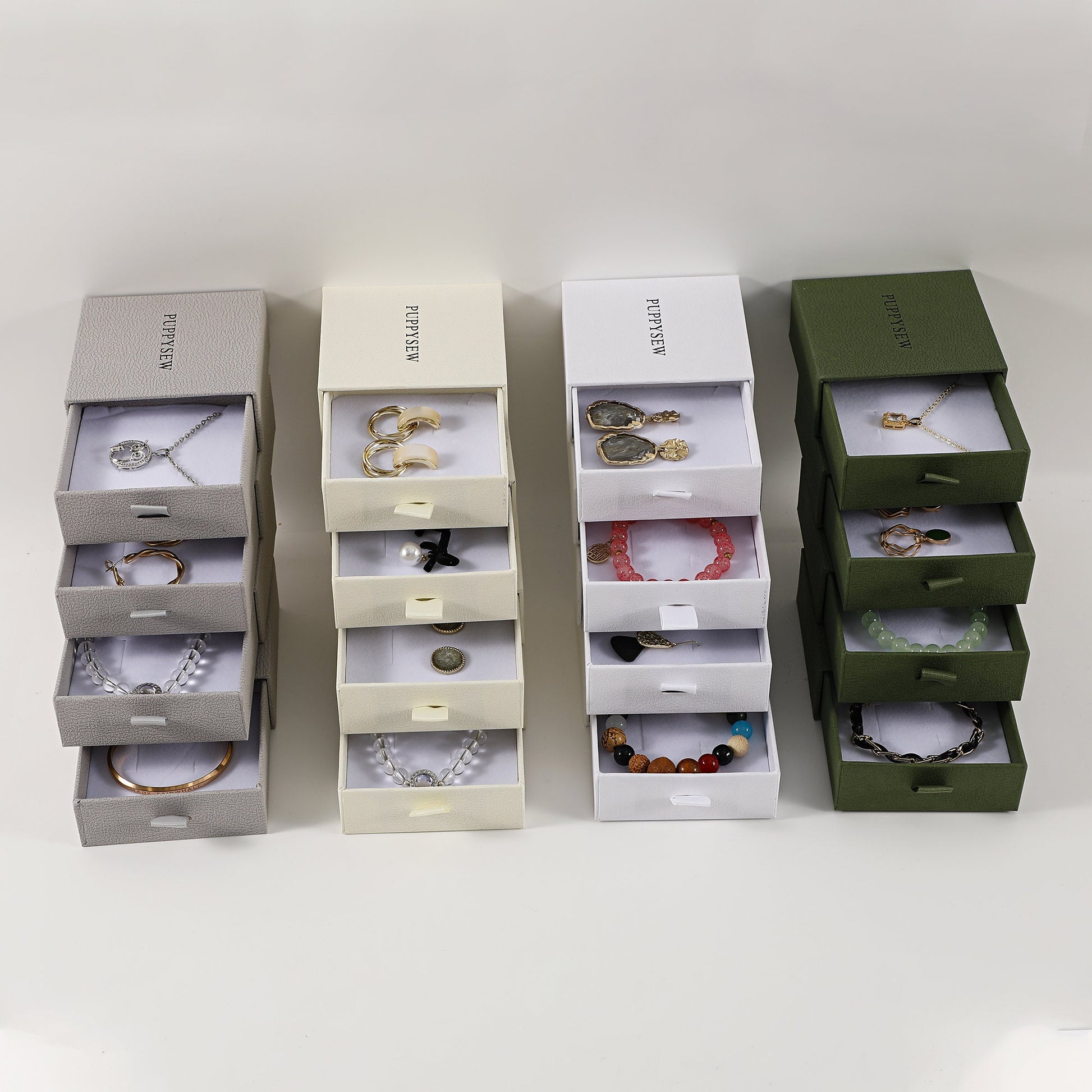 Exquisite Drawer Jewelry Box (9x9x3.5cm) - Personalized Logo Available-7