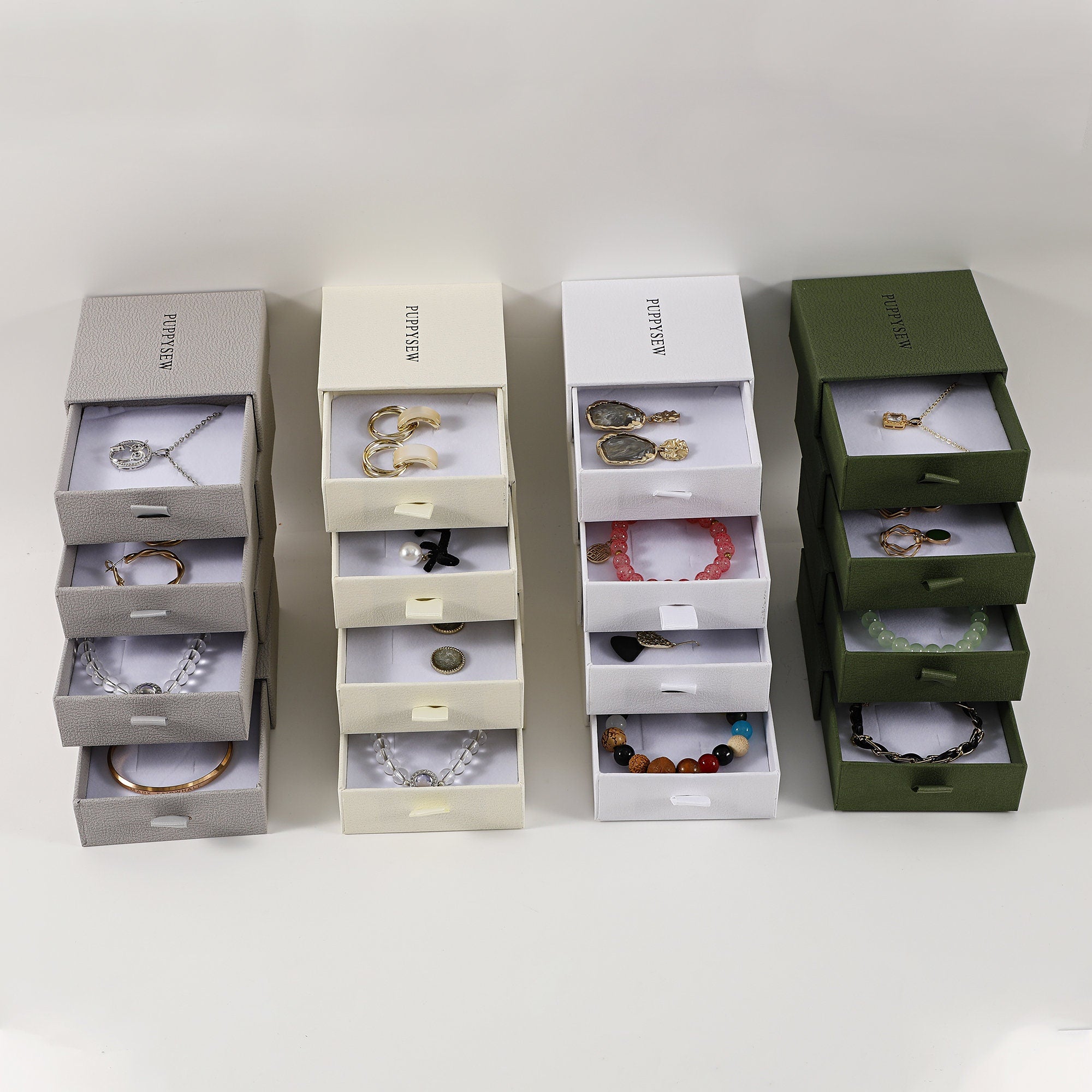 Exquisite Drawer Jewelry Box (9x9x3.5cm) - Personalized Logo Available-zoom-7
