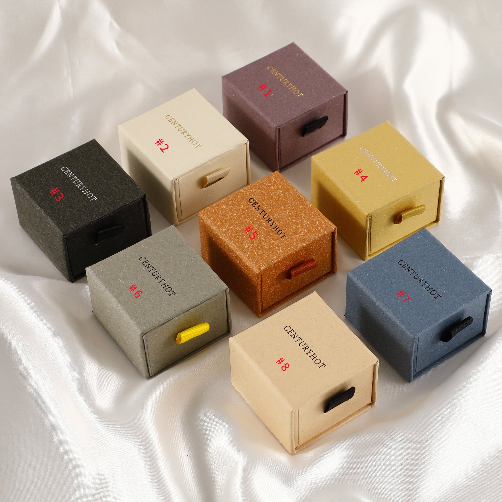 50 Personalized Logo Jewelry Gift Boxes with Sponge Pad-9