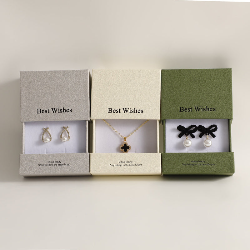 Customizable Jewelry Box, Necklace Ring Box with Sponge, Personalized Logo-zoom-