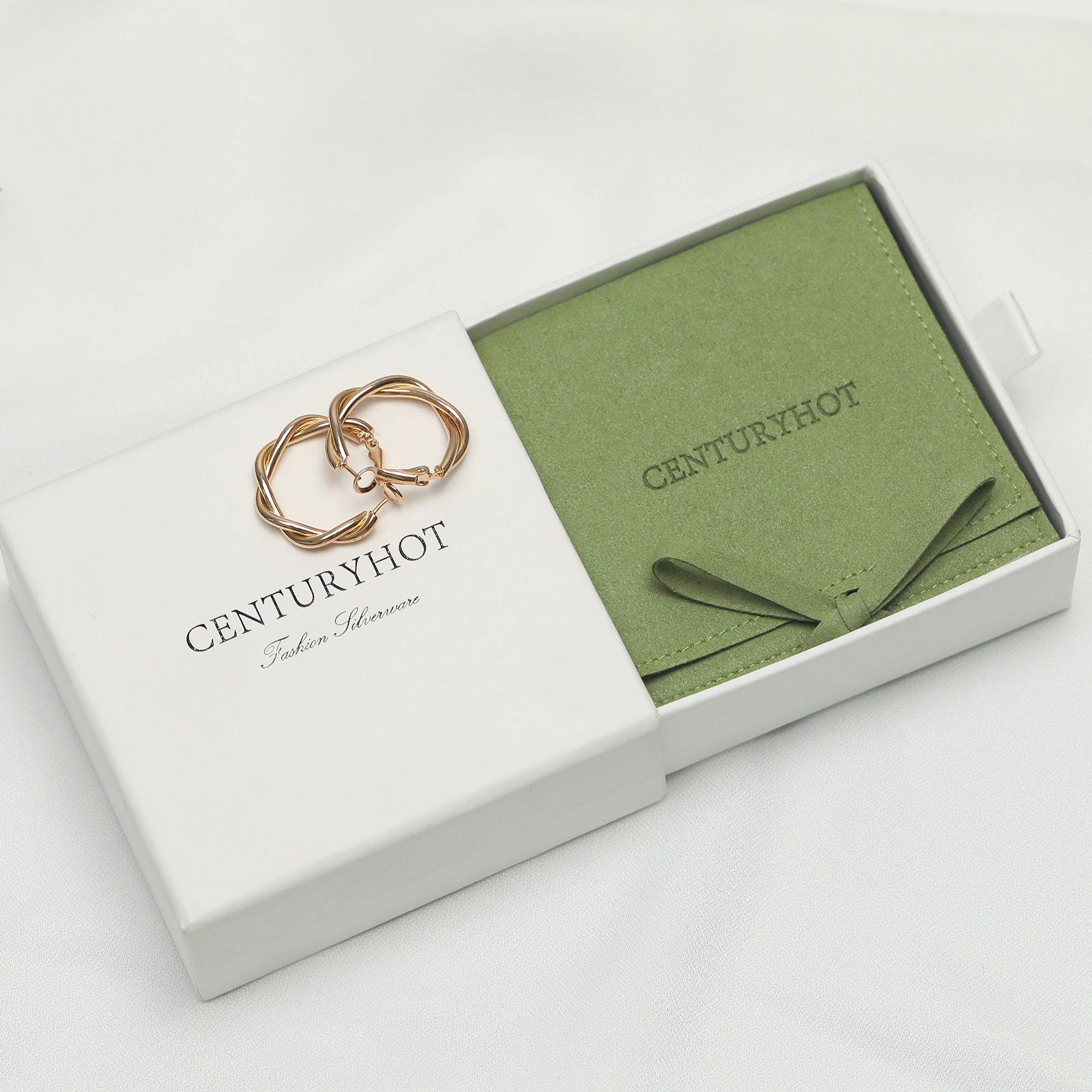 Grass Green Microfiber Jewelry Envelope Bags, Custom Logo-zoom-3