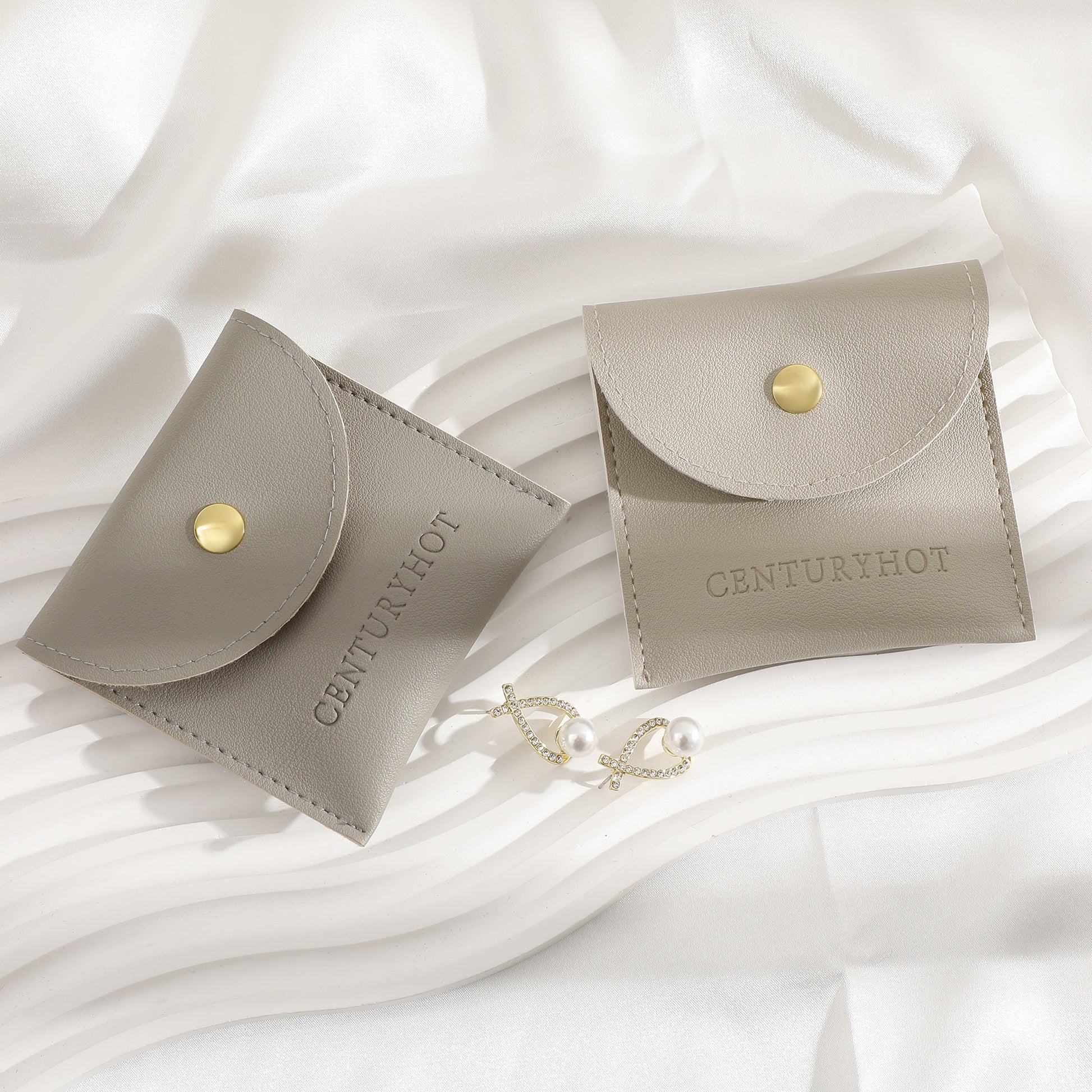 Custom Faux Leather Jewelry Bags with Logo, Personalized Gift Bags-3