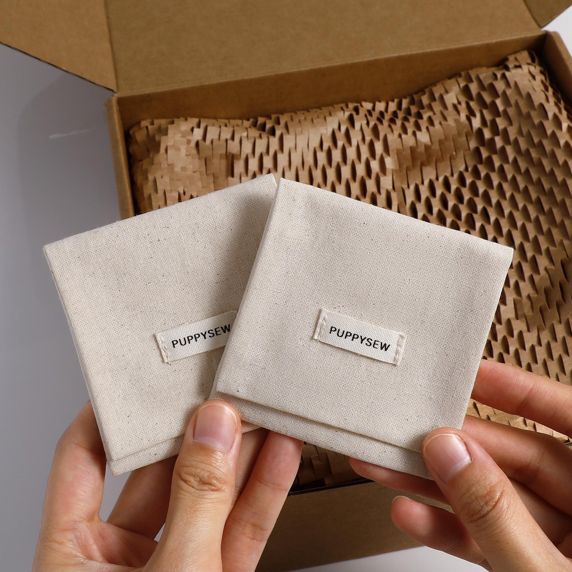50 Unbleached Cotton Jewelry Pouches, Customizable Logo-4