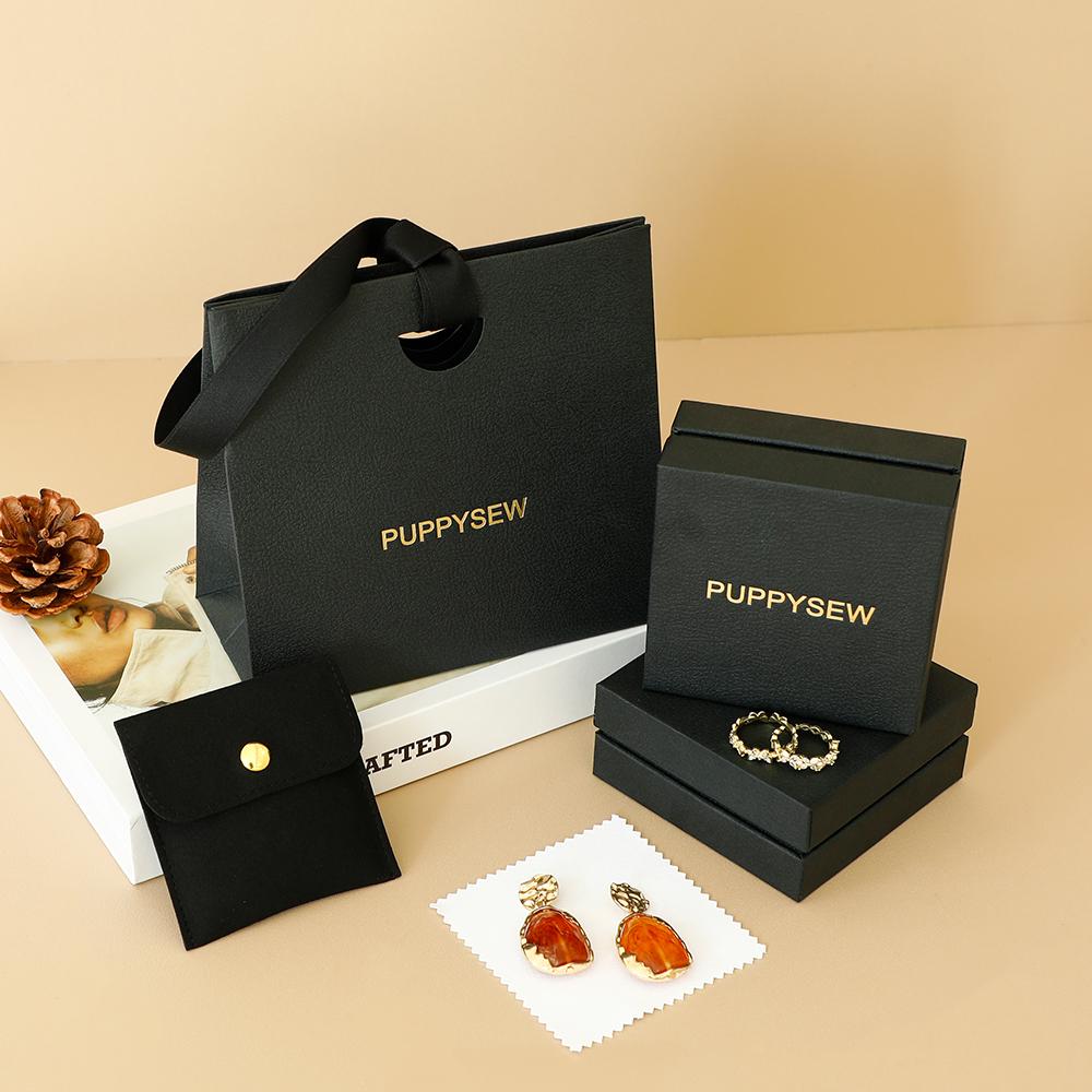 Custom Logo Jewelry Packaging Set: Paper Bags, Boxes, Microfiber Cloth-7