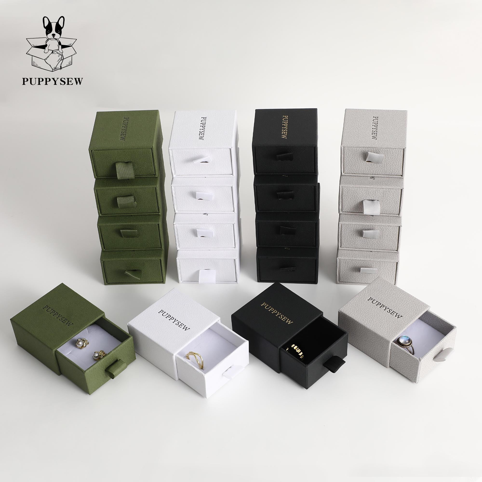 Drawer-Style Jewelry Gift Box, Custom Logo Packaging (9x9x3.5cm)-zoom-3