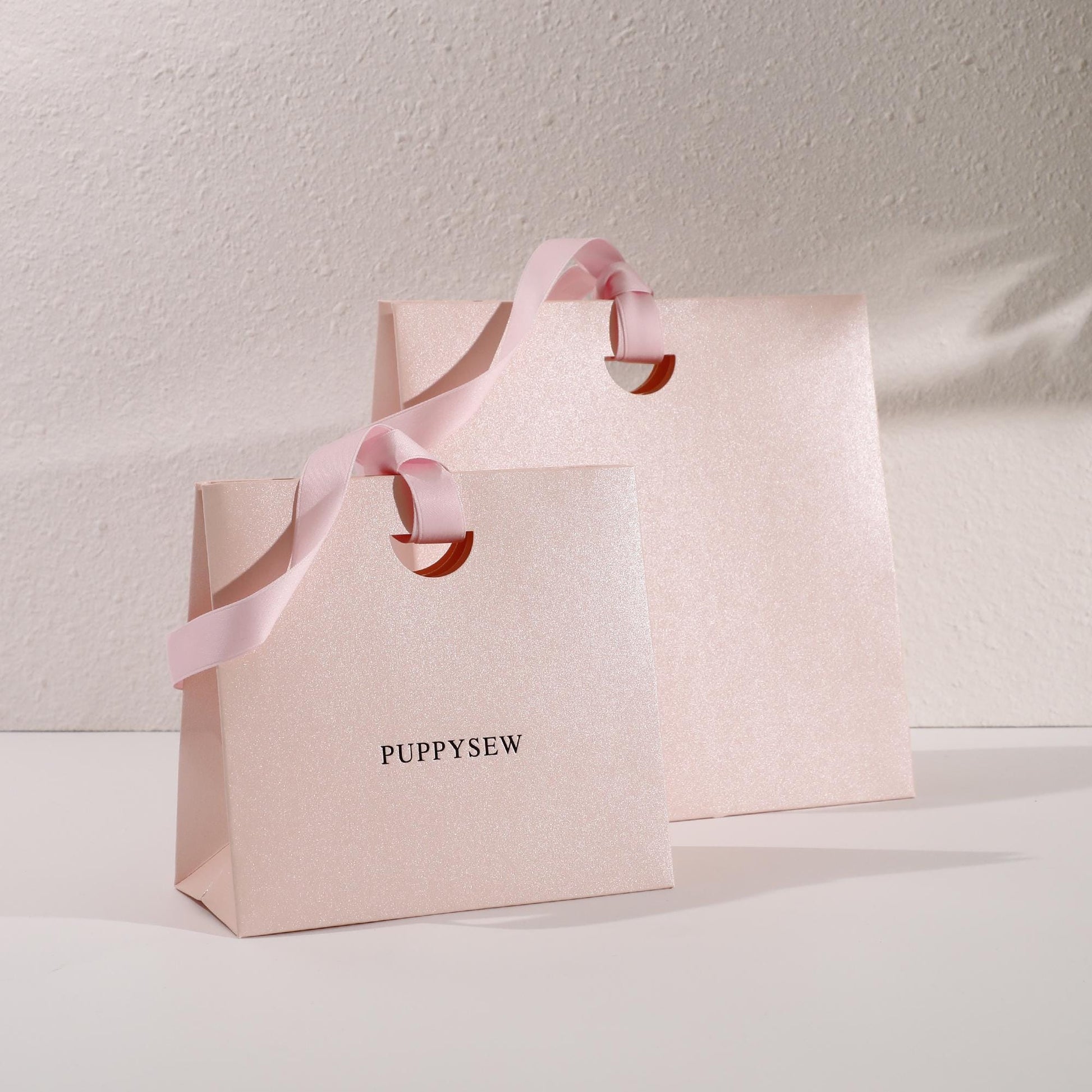 Custom Pink Ribbon Paper Bags, Luxury Boutique Packaging, Personalized Logo-8