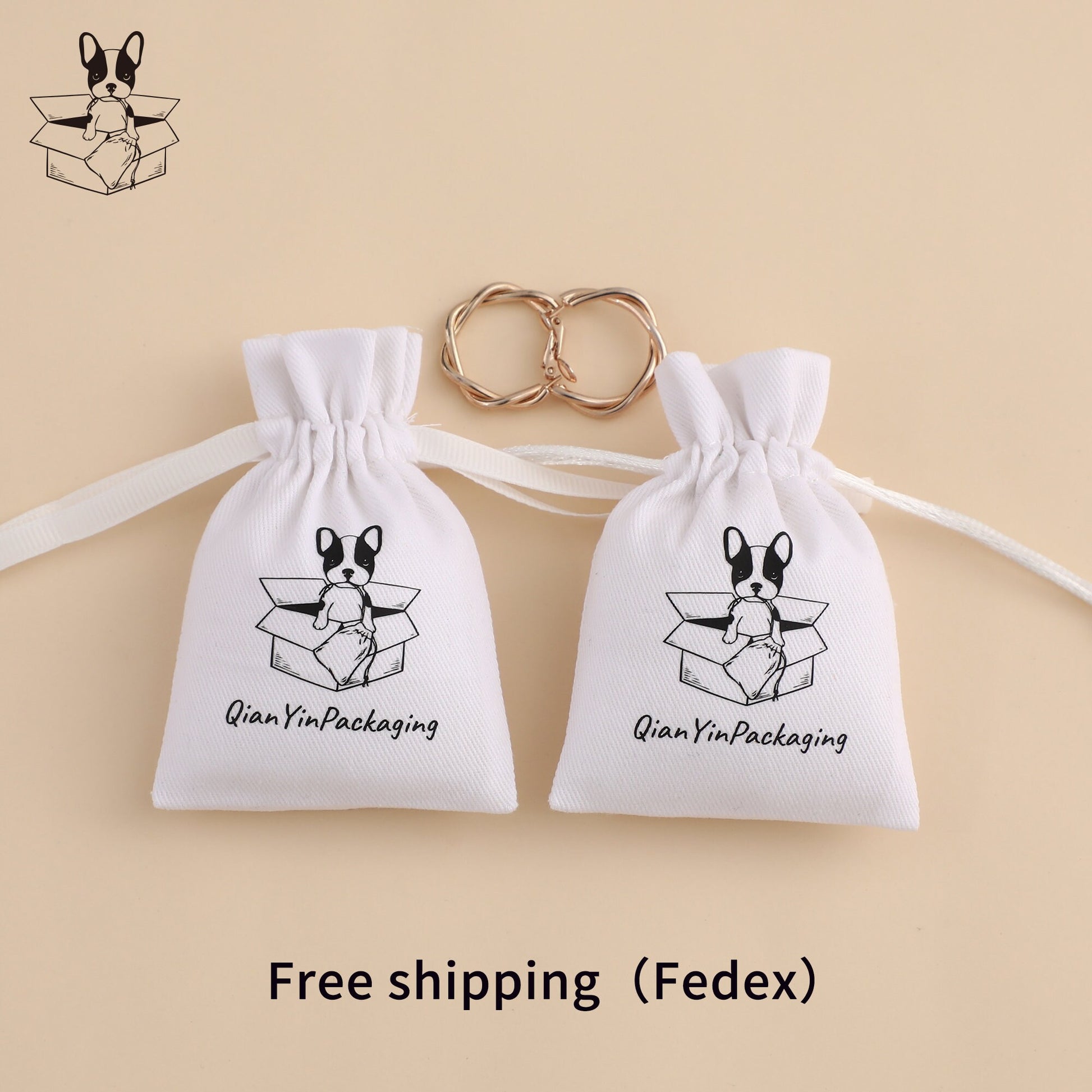 Custom Logo Twill Cotton Drawstring Bag: Jewelry Packaging Pouch-4