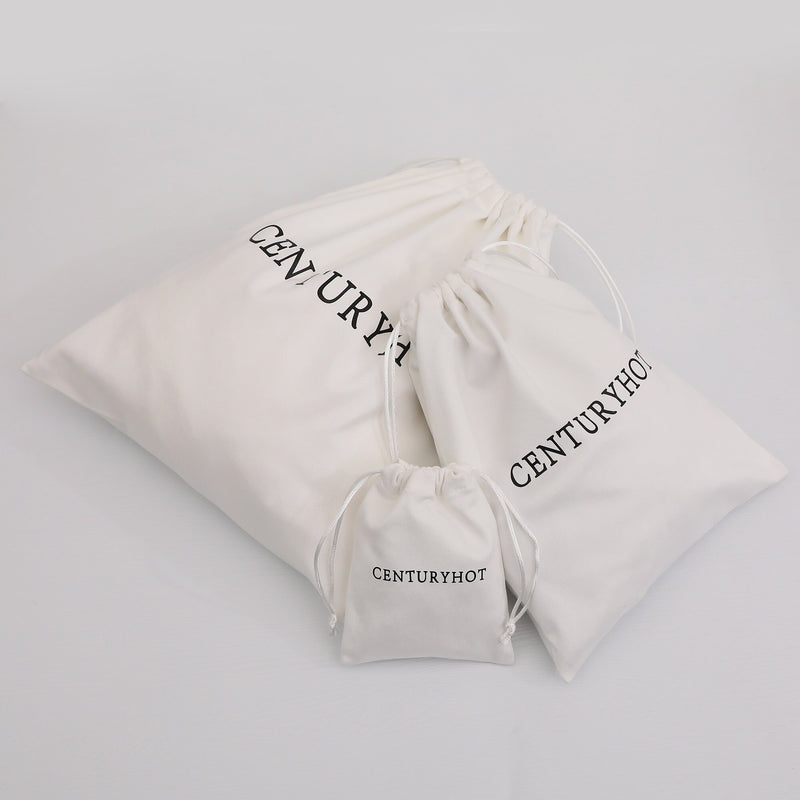 Personalized Logo Flannel Drawstring Bag, Custom Jewelry Pouch-zoom-