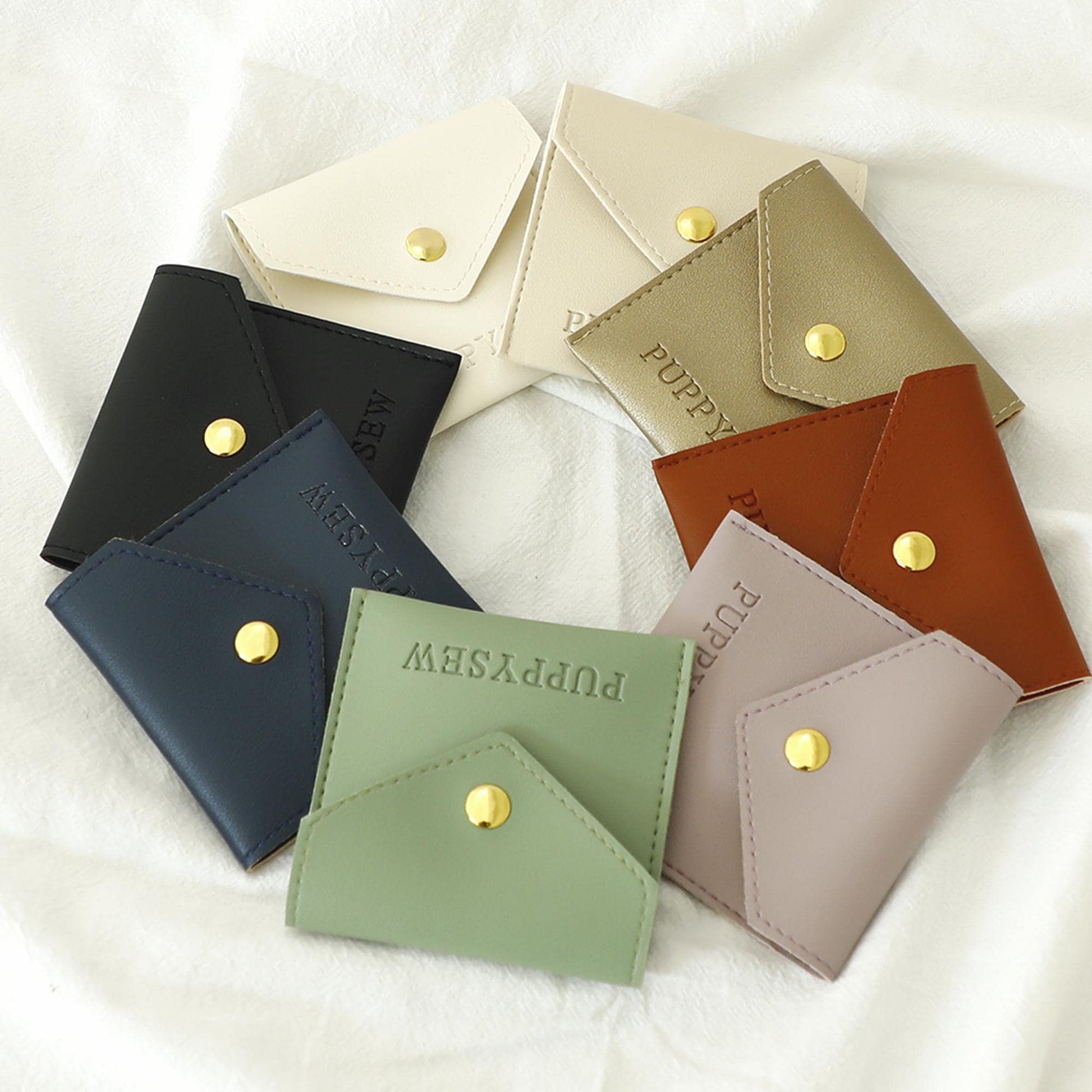 Custom Logo Faux Leather Jewelry Bag, Soft Button Packaging-2