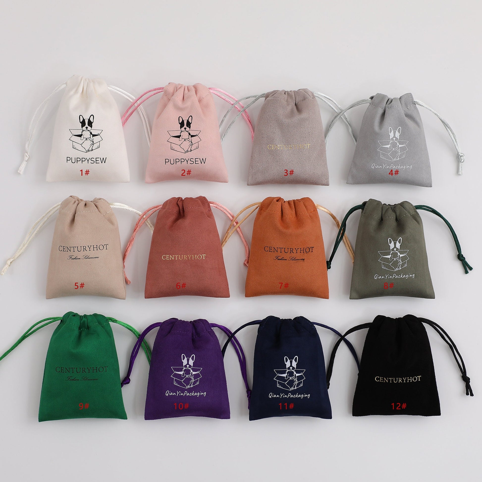 Personalized Pink Suede Drawstring Bag: Custom Logo Jewelry Pouch-10
