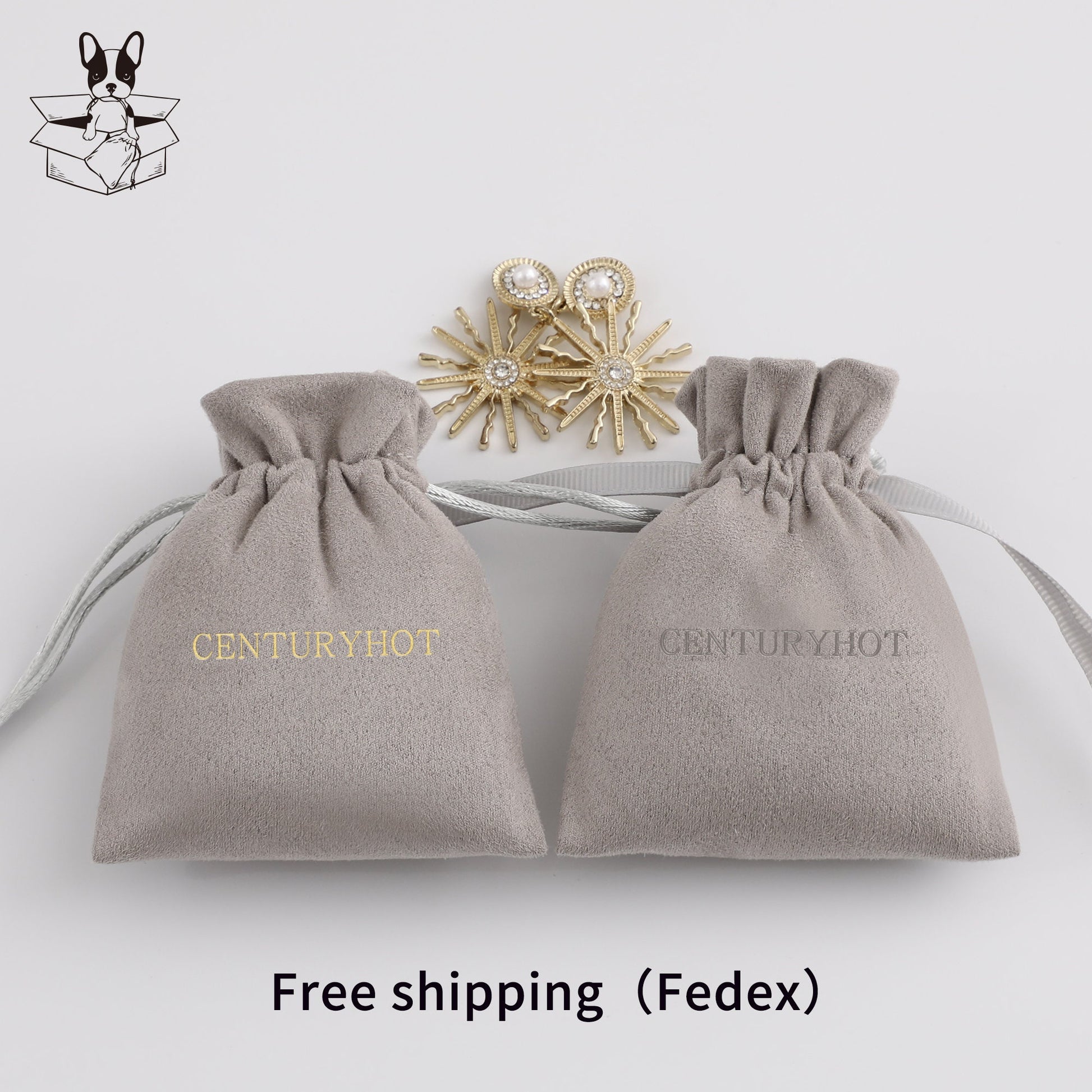Personalized Suede Drawstring Bag: Custom Logo Jewelry Pouch-7