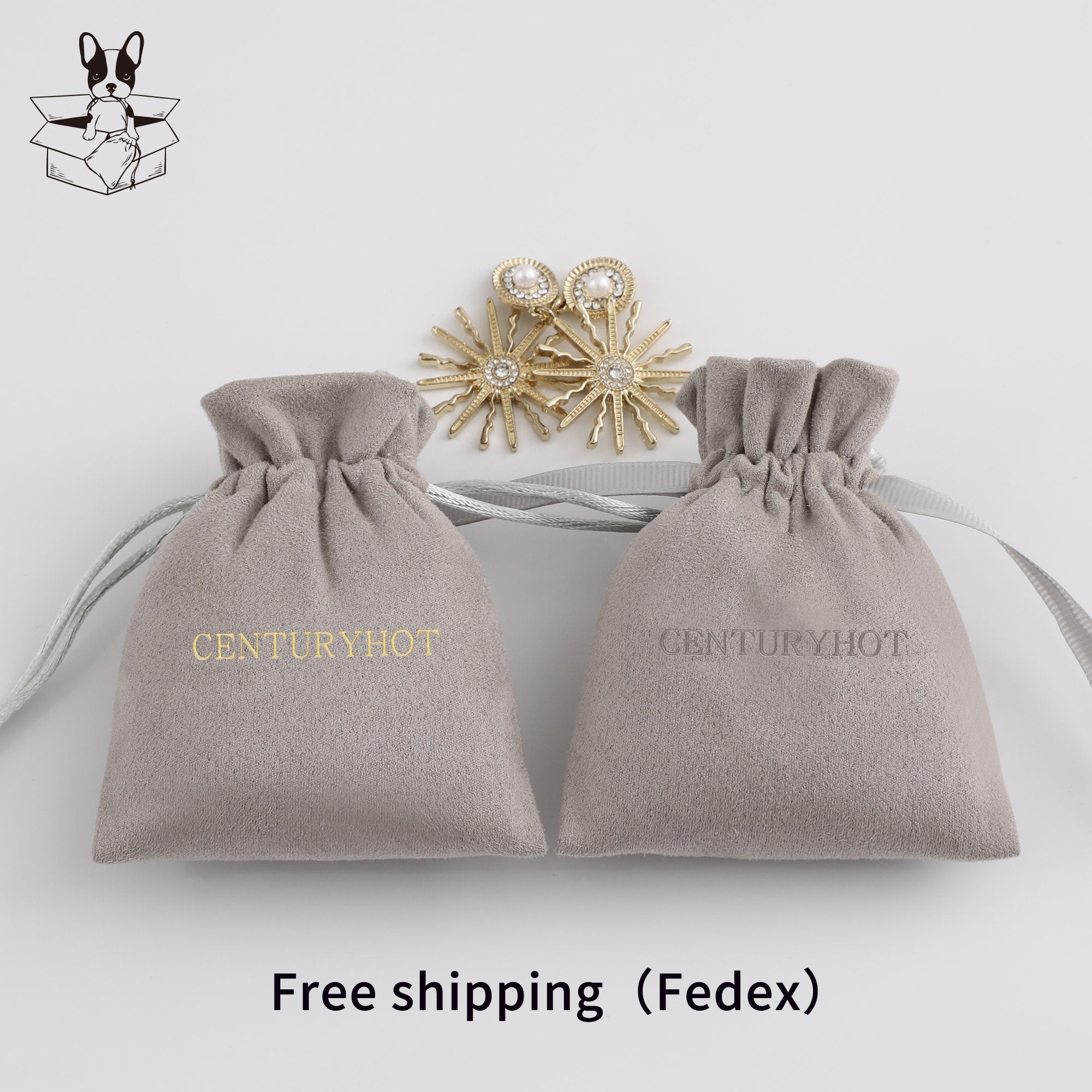 Personalized Suede Drawstring Bag: Custom Logo Jewelry Pouch-zoom-7