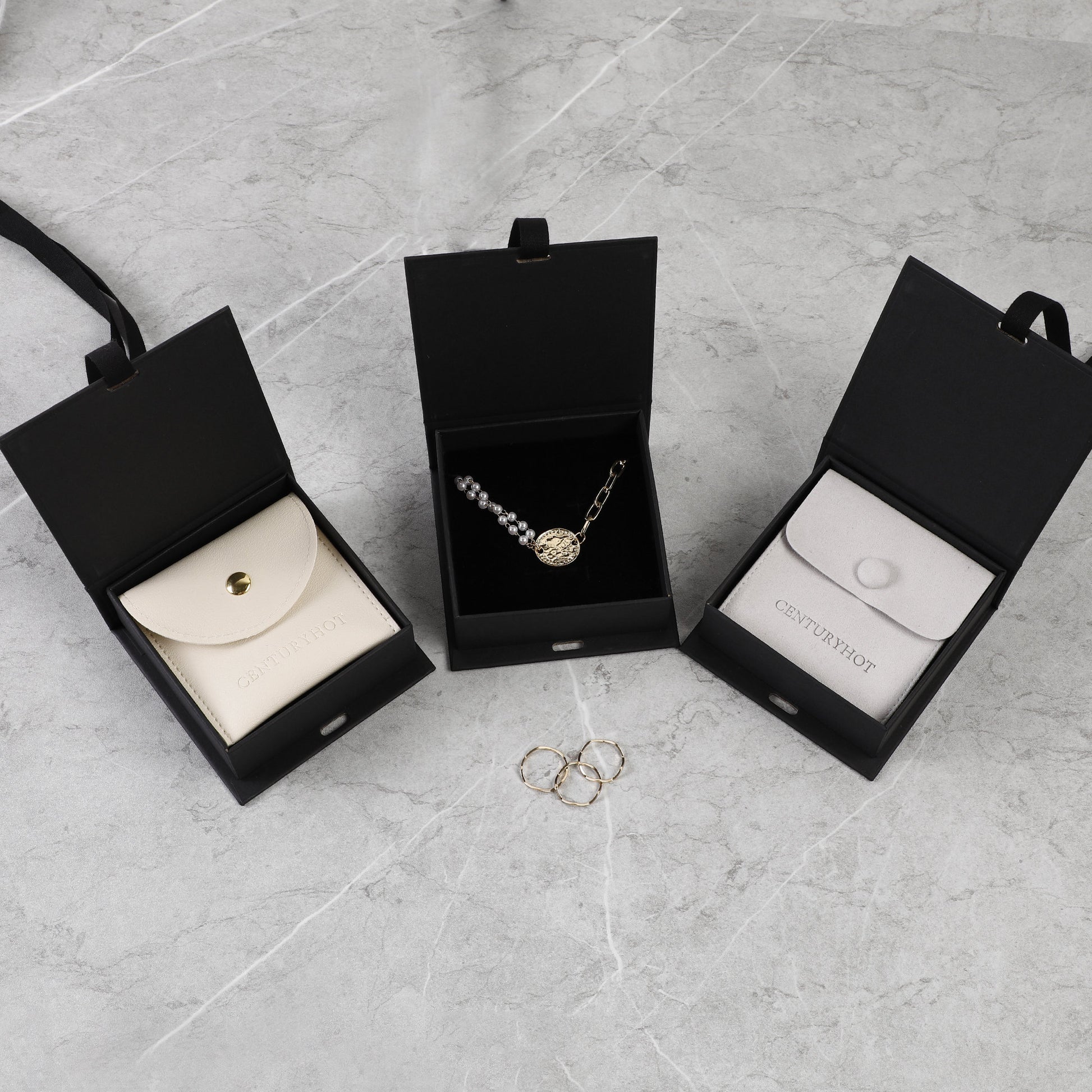 Customizable Black Ribbon Gift Box: Necklace, Jewelry Packaging-5