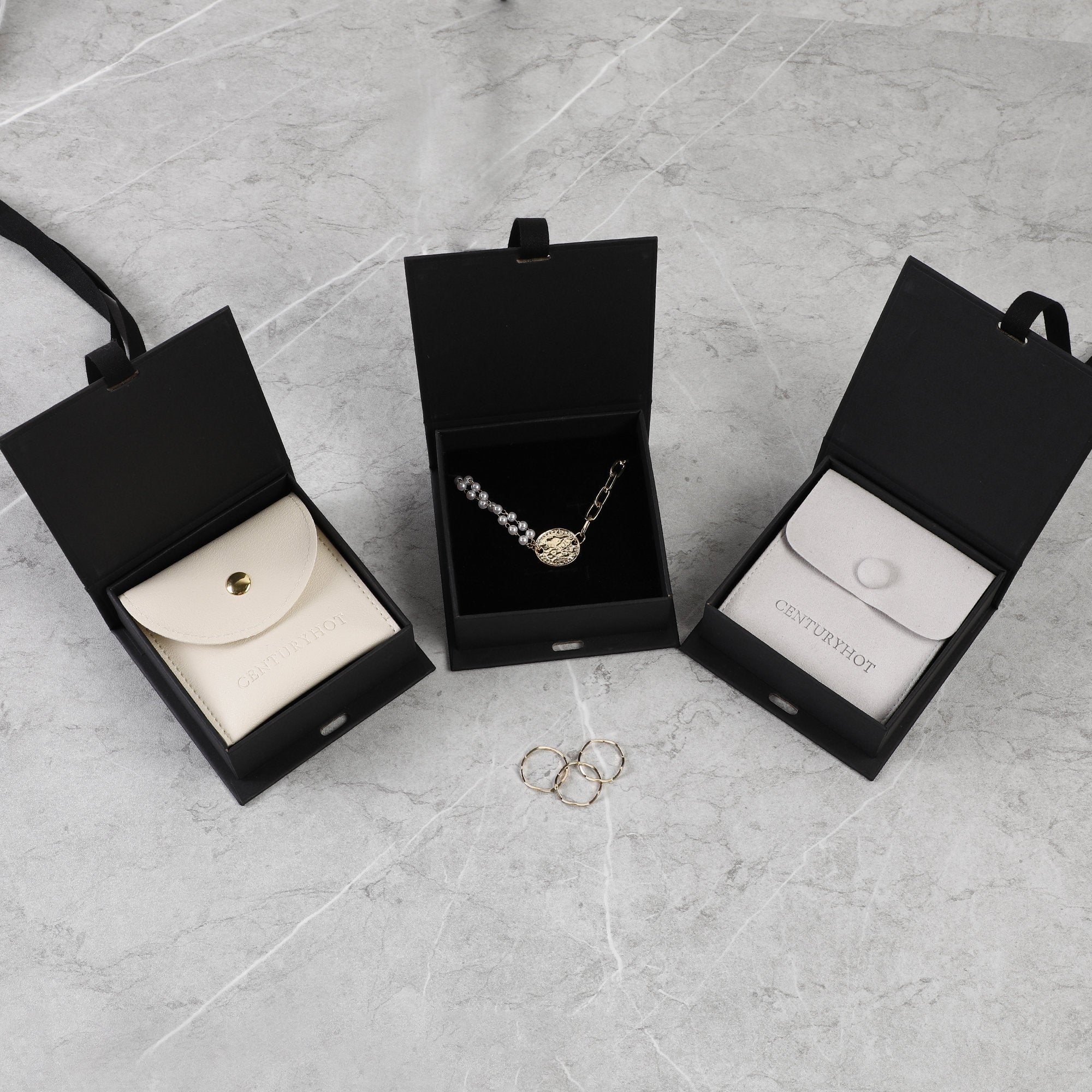 Customizable Black Ribbon Gift Box: Necklace, Jewelry Packaging-zoom-5