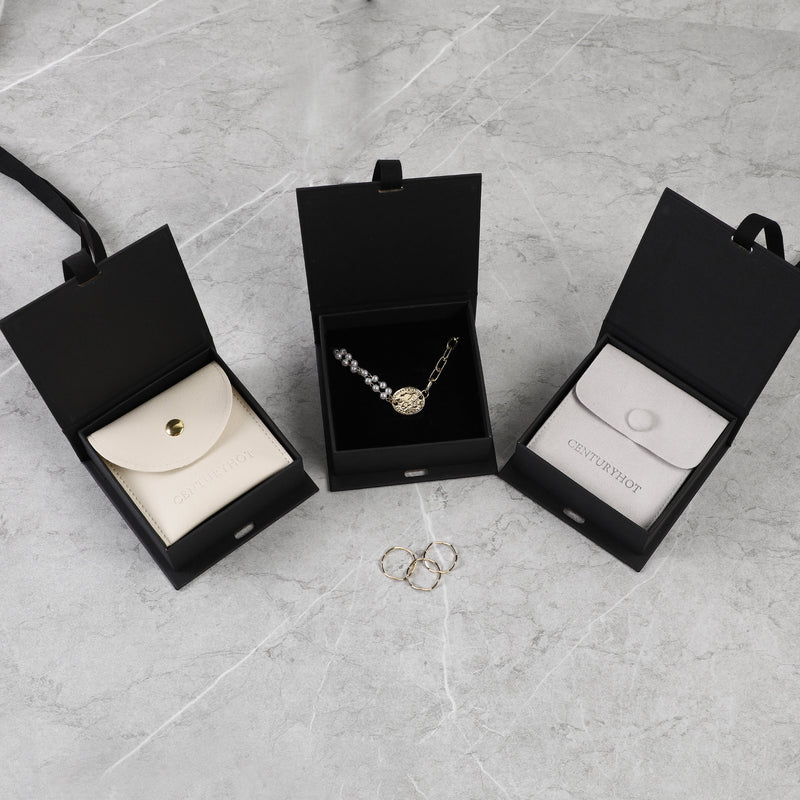 Customizable Black Ribbon Gift Box: Necklace, Jewelry Packaging-zoom-