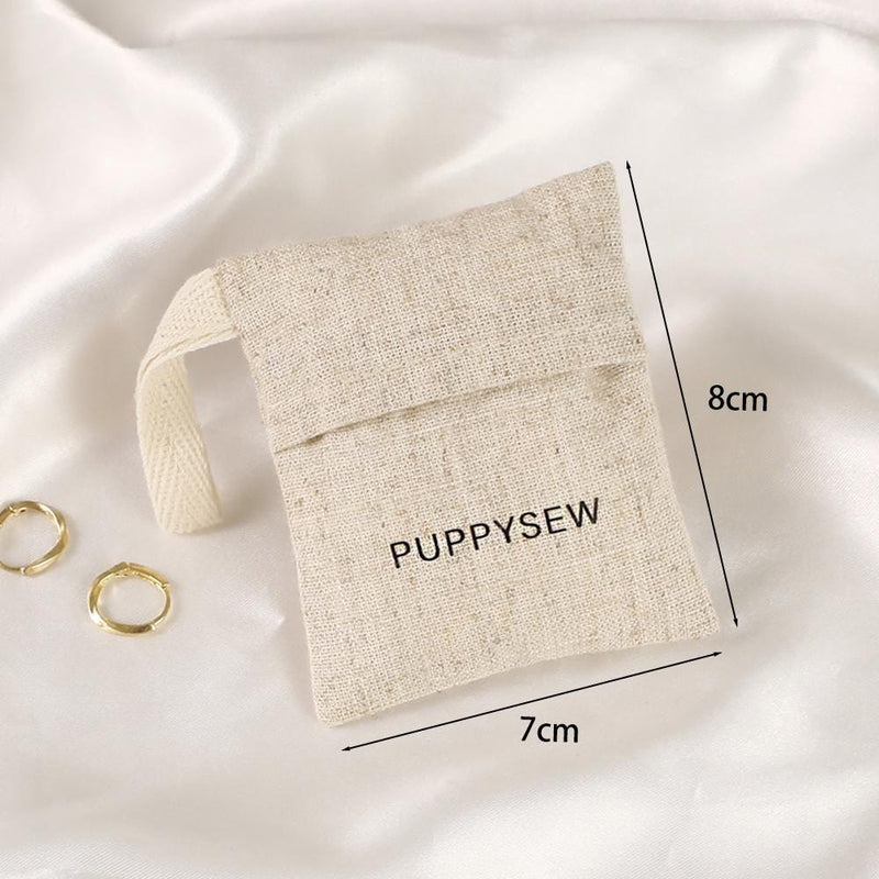 50 Natural Linen Jewelry Bags with Custom Logo-zoom-