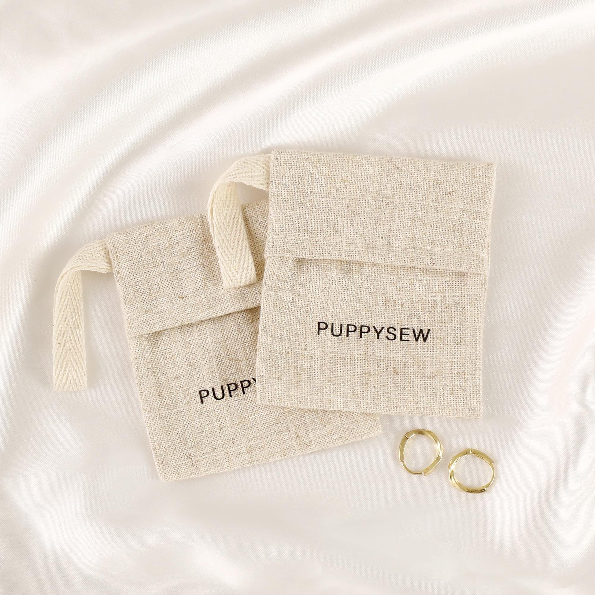 50 Natural Linen Jewelry Bags with Custom Logo-7