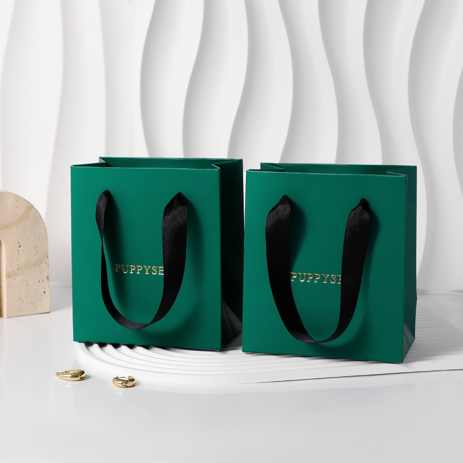Forest Green Premium Jewelry Tote，Custom Logo-6
