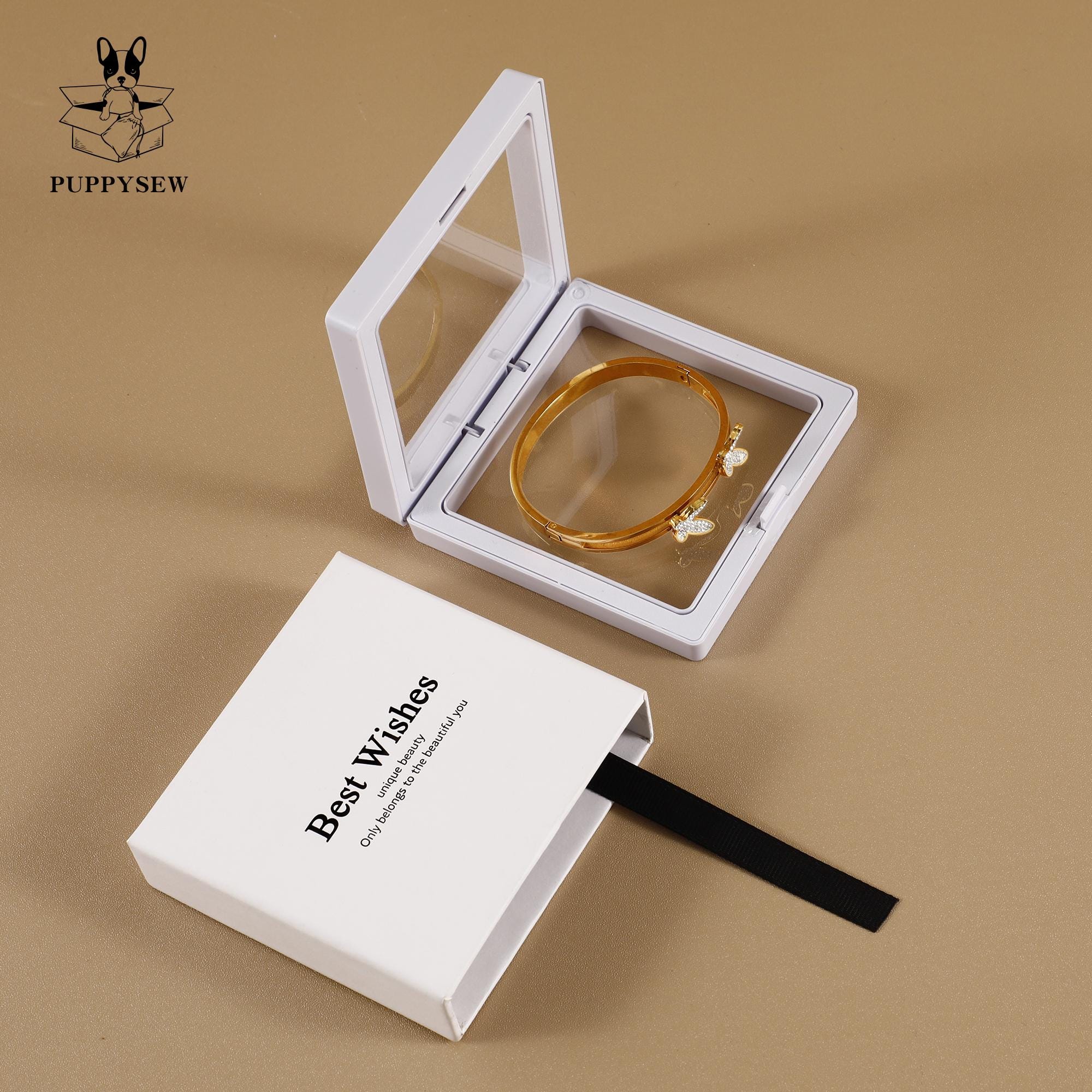 Custom Logo Jewelry Gift Box: Transparent Suspension Display