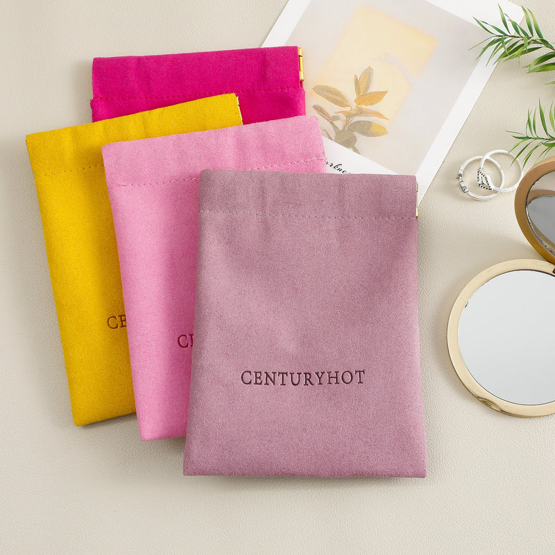 50pcs Custom Logo Microfiber Bag, Spring Buckle Closure-zoom-