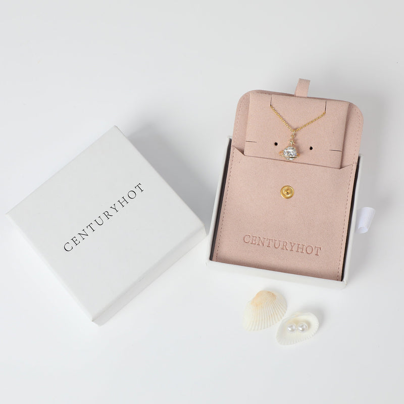 Custom Logo Jewelry Box with Bag & Necklace Clip-zoom-
