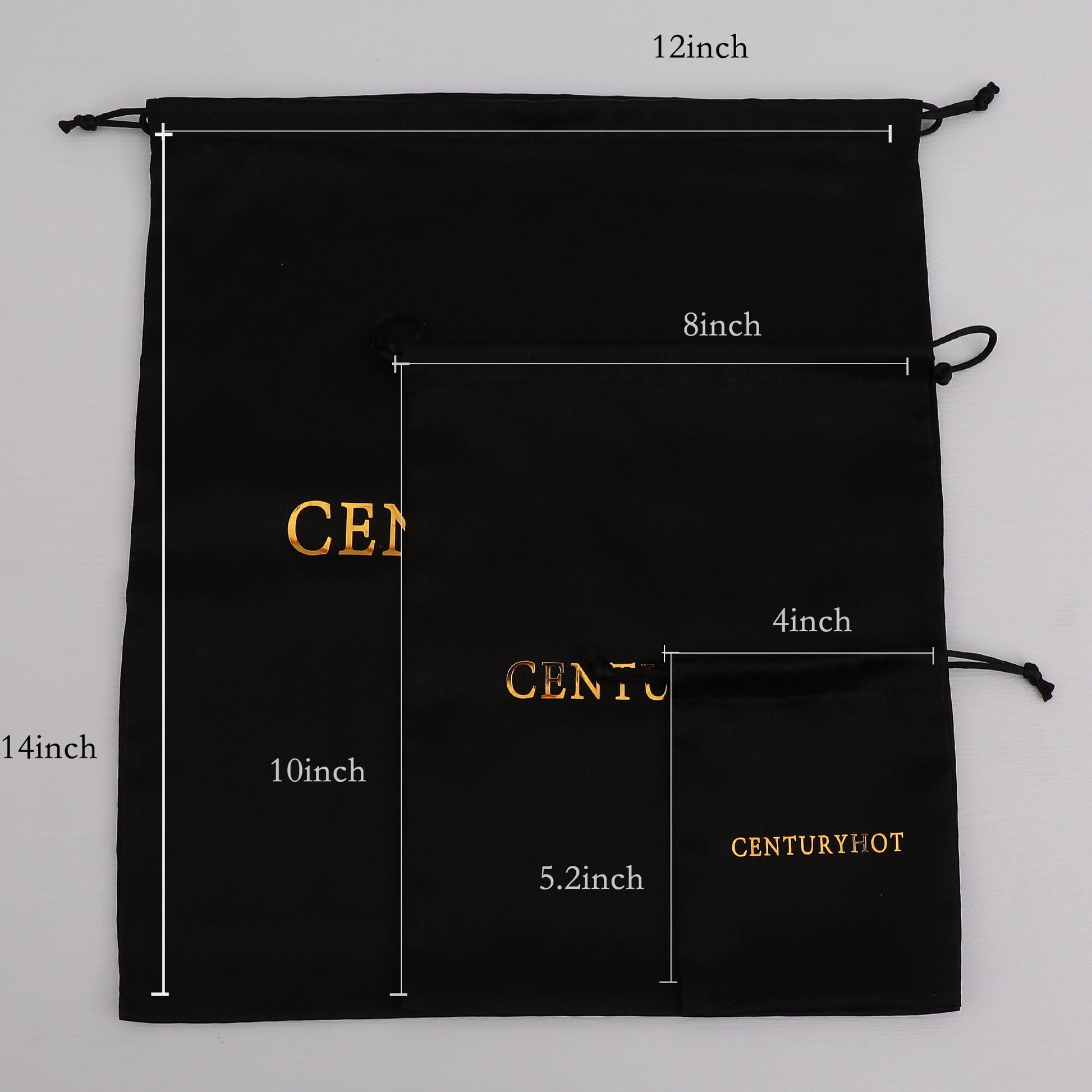 Custom Logo Black Flannel Drawstring Bags - Chic Jewelry Packaging-8