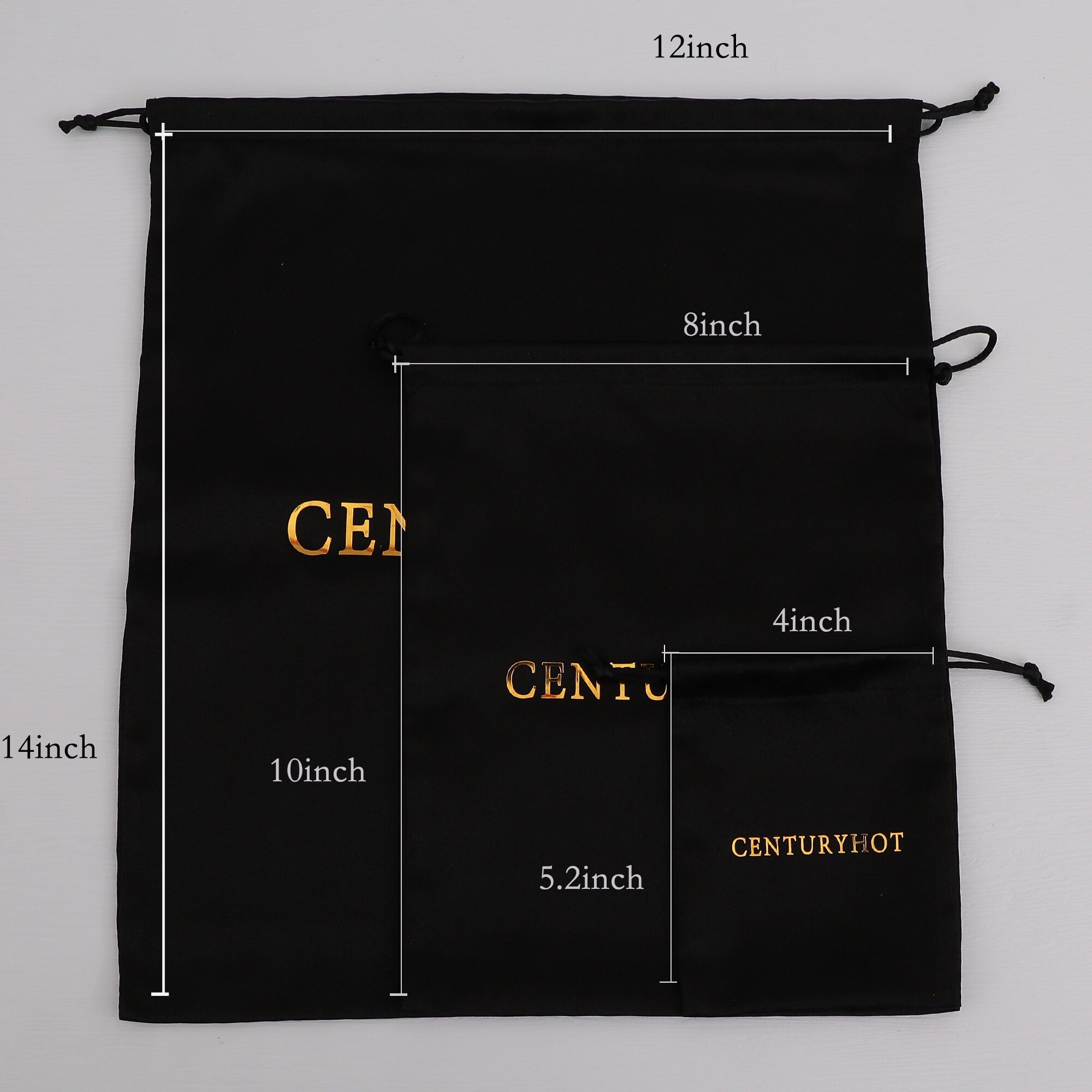 Custom Logo Black Flannel Drawstring Bags - Chic Jewelry Packaging-zoom-8