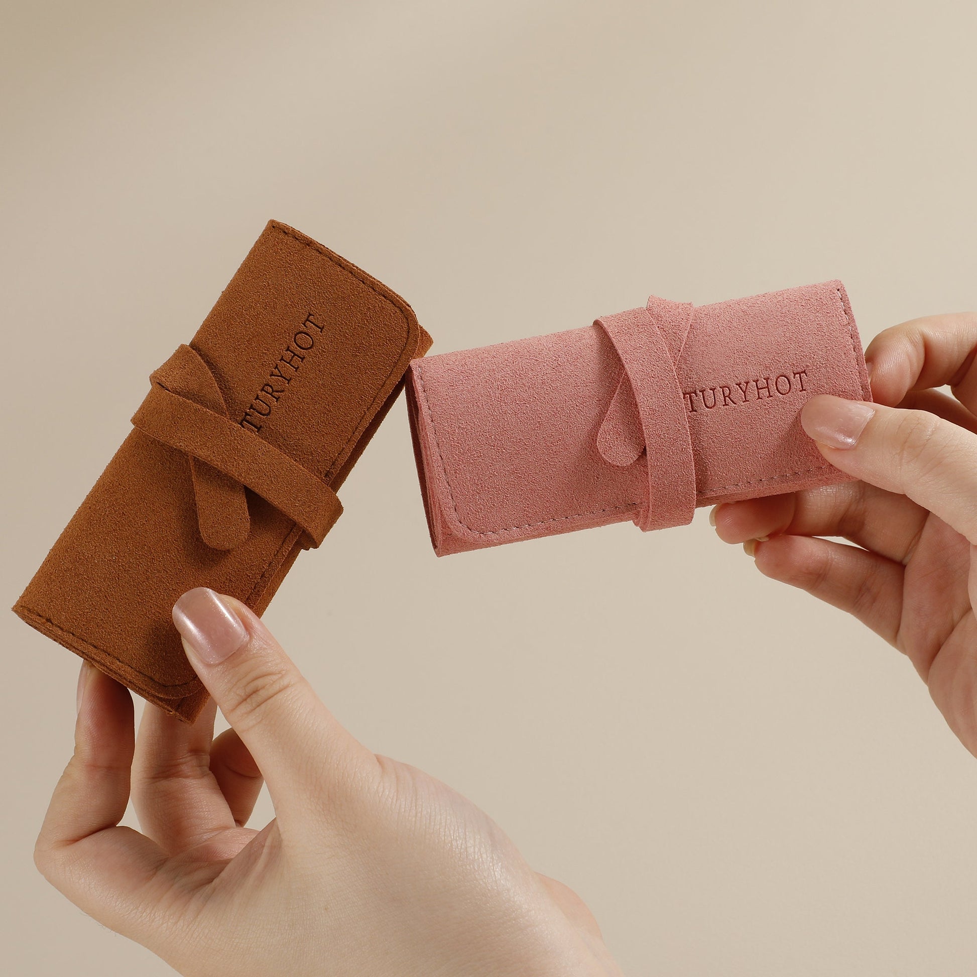 Microfiber Travel Jewelry Roll, Custom Logo Organizer (24x10cm)-7
