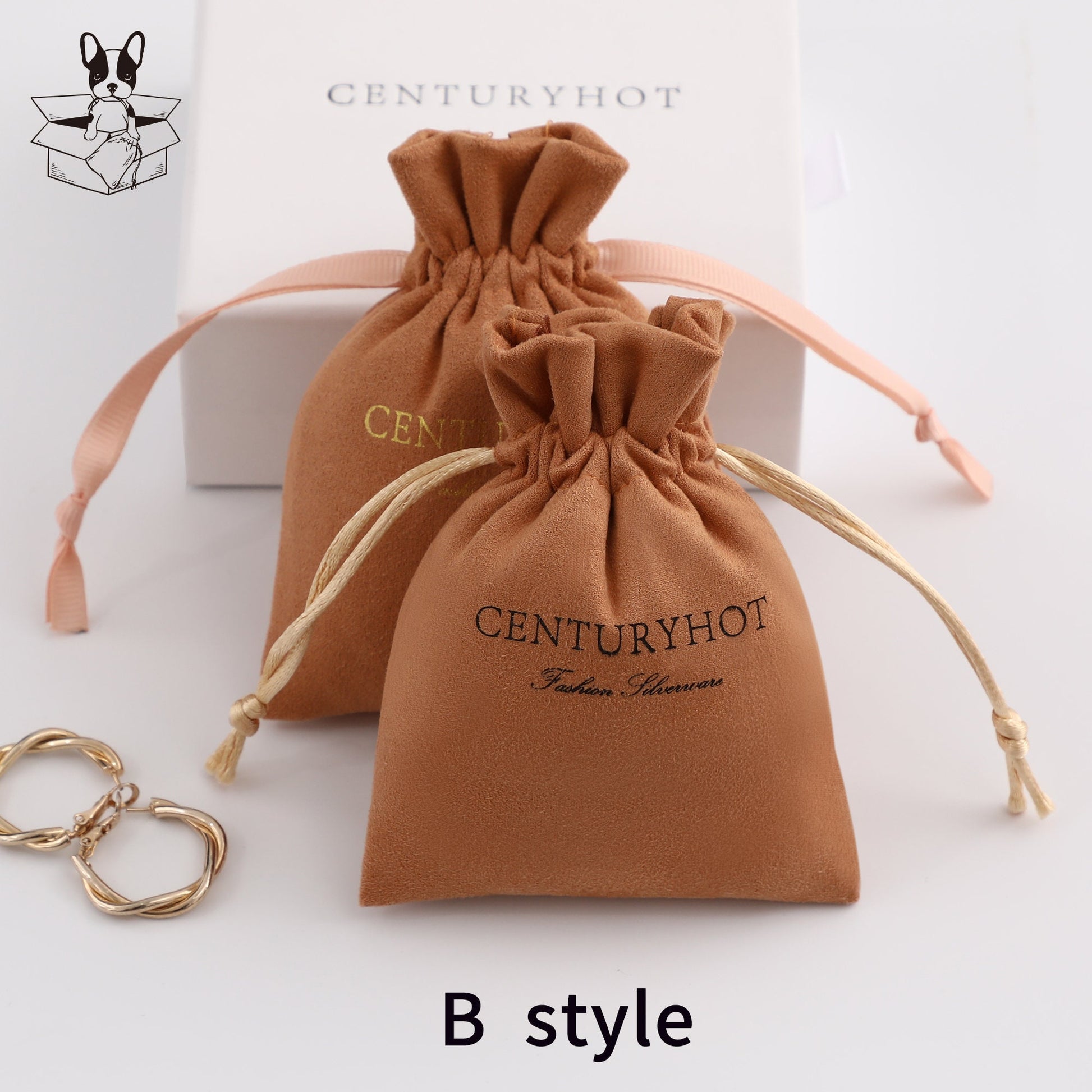 Personalized Suede Drawstring Bag: Custom Logo Jewelry Pouch-8