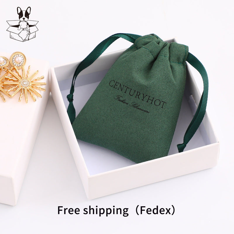 50 Green Microfiber Personalized Logo Drawstring Bags, Custom Jewelry Packaging-zoom-