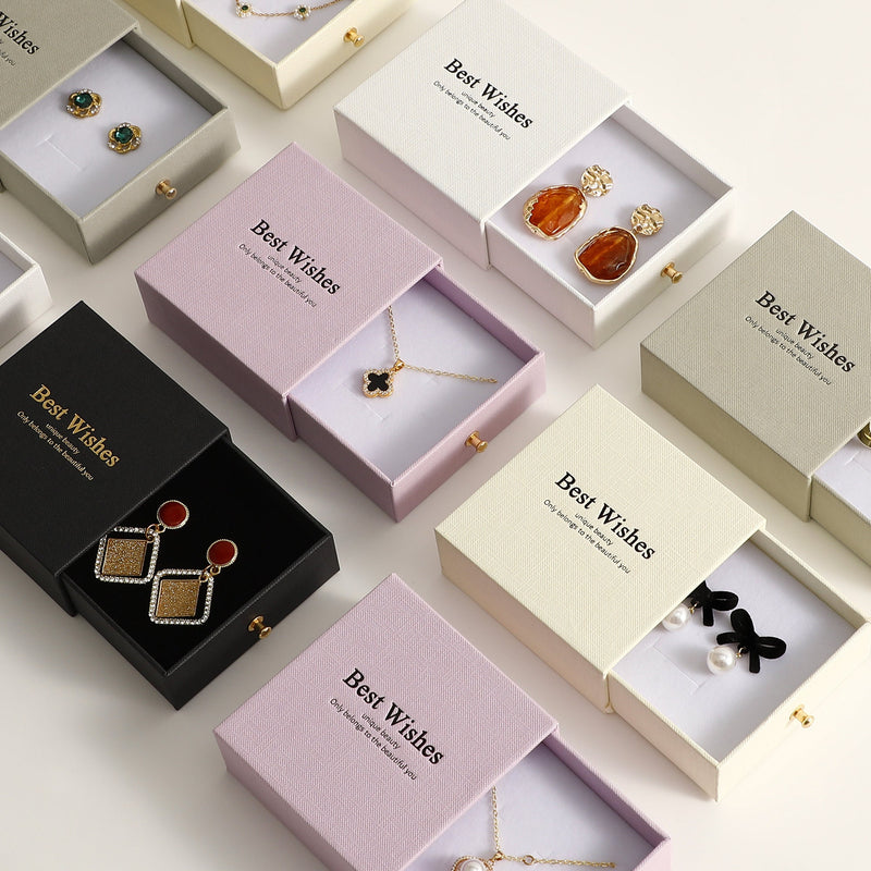 Customizable Jewelry Box with Metal Handle - Necklace, Ring Packaging (50pcs)-zoom-
