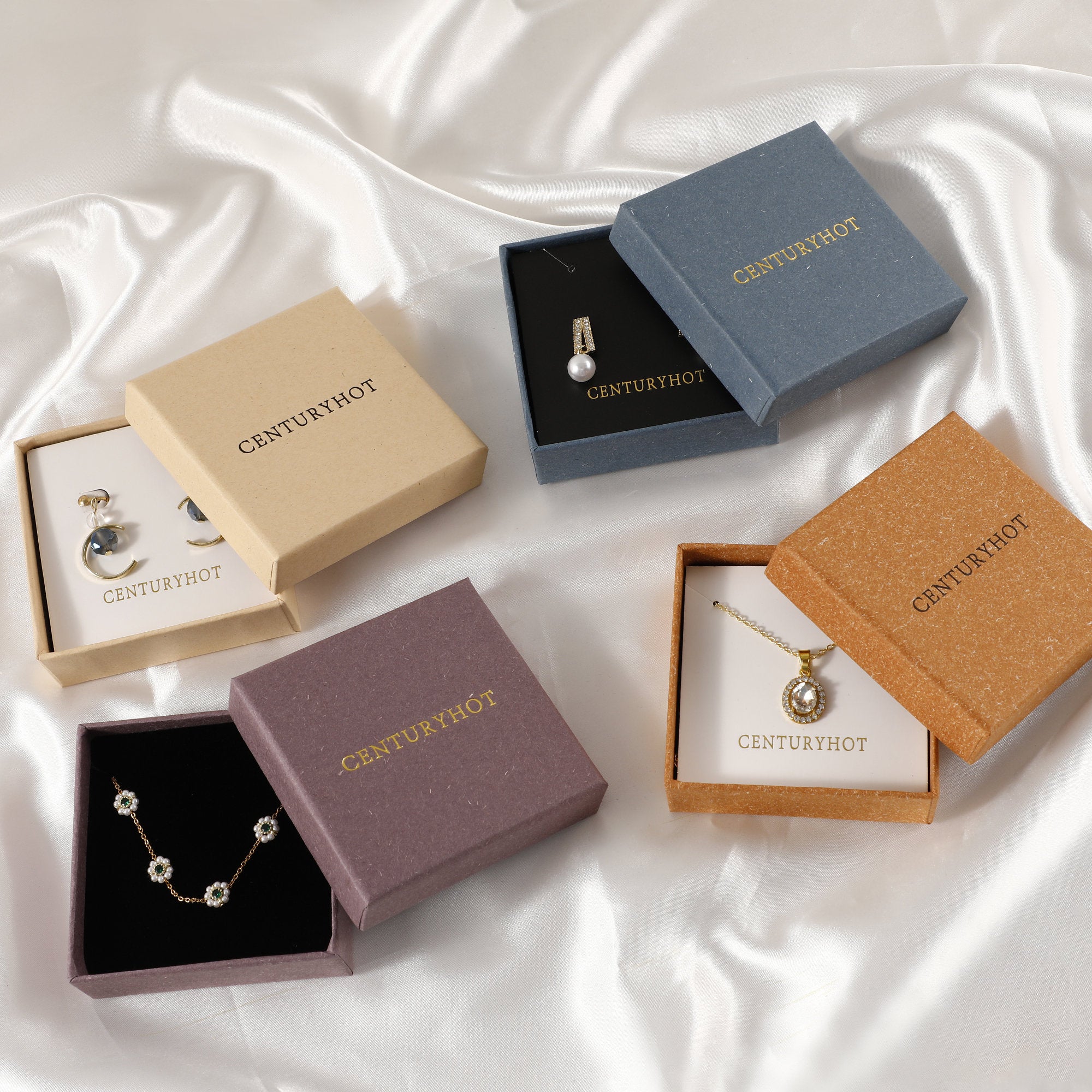 Custom Logo Jewelry Box - Necklace, Earrings, Ring Packaging-zoom-6