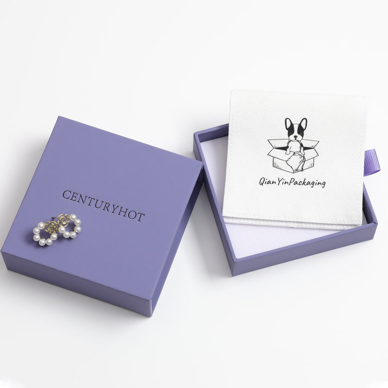 Custom Paper Jewelry Box (9x9x3cm), Personalized Logo, Bulk 50pcs-zoom-
