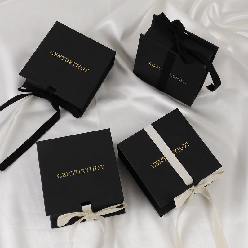 Customizable Black Ribbon Gift Box: Necklace, Jewelry Packaging-zoom-