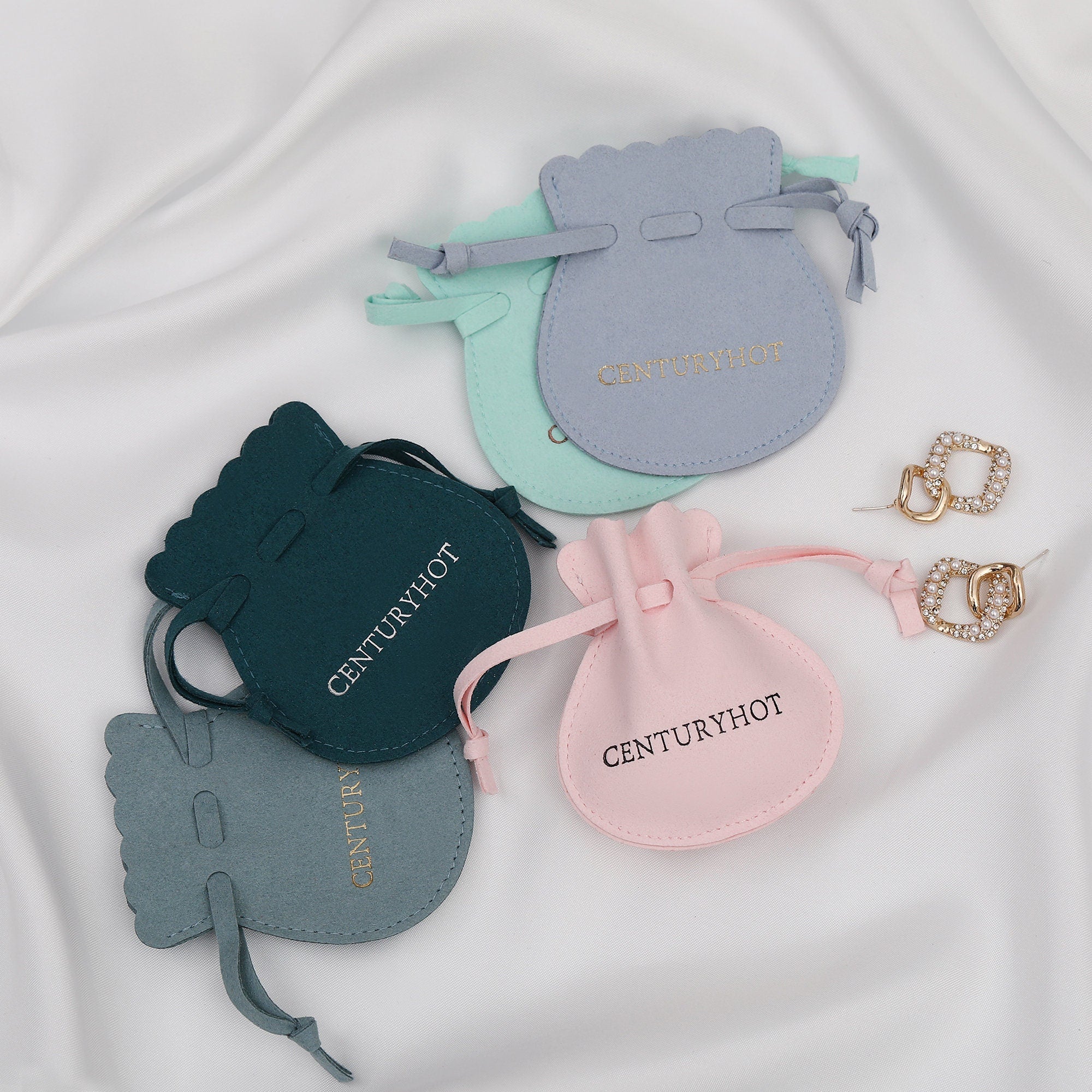 50 Sand Microfiber Jewelry Bags, Personalized Logo Drawstring Packaging-zoom-9