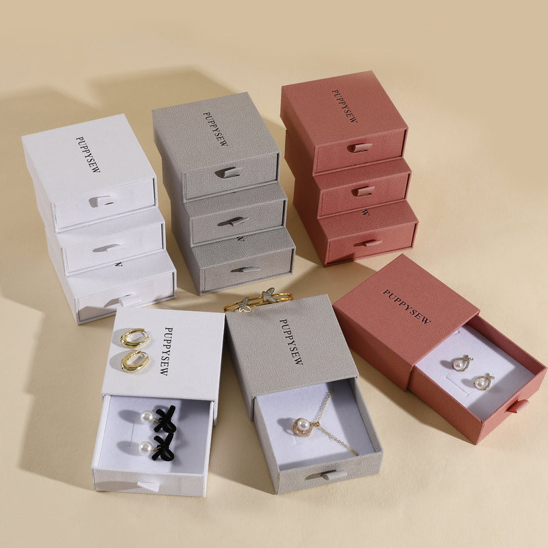 Exquisite Drawer Jewelry Box (9x9x3.5cm) - Personalized Logo Available-zoom-