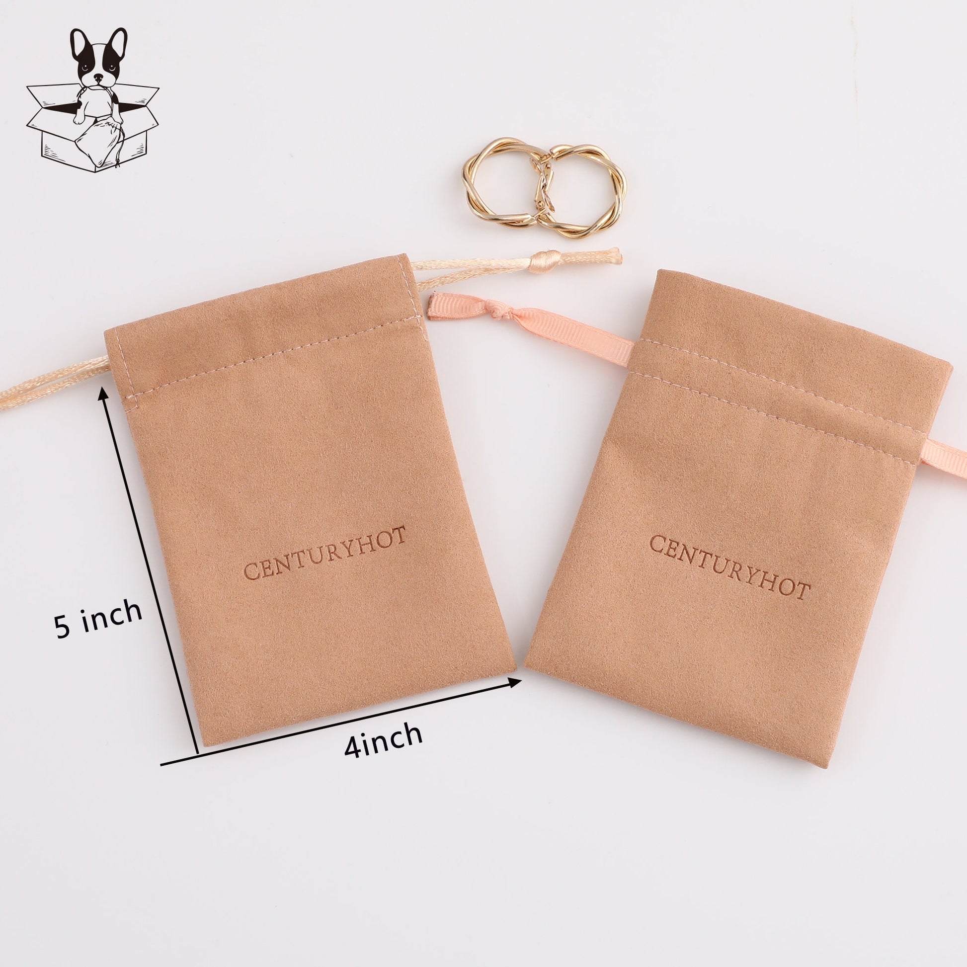 Personalized Microfiber Drawstring Bag, Custom Logo Jewelry Packaging-3