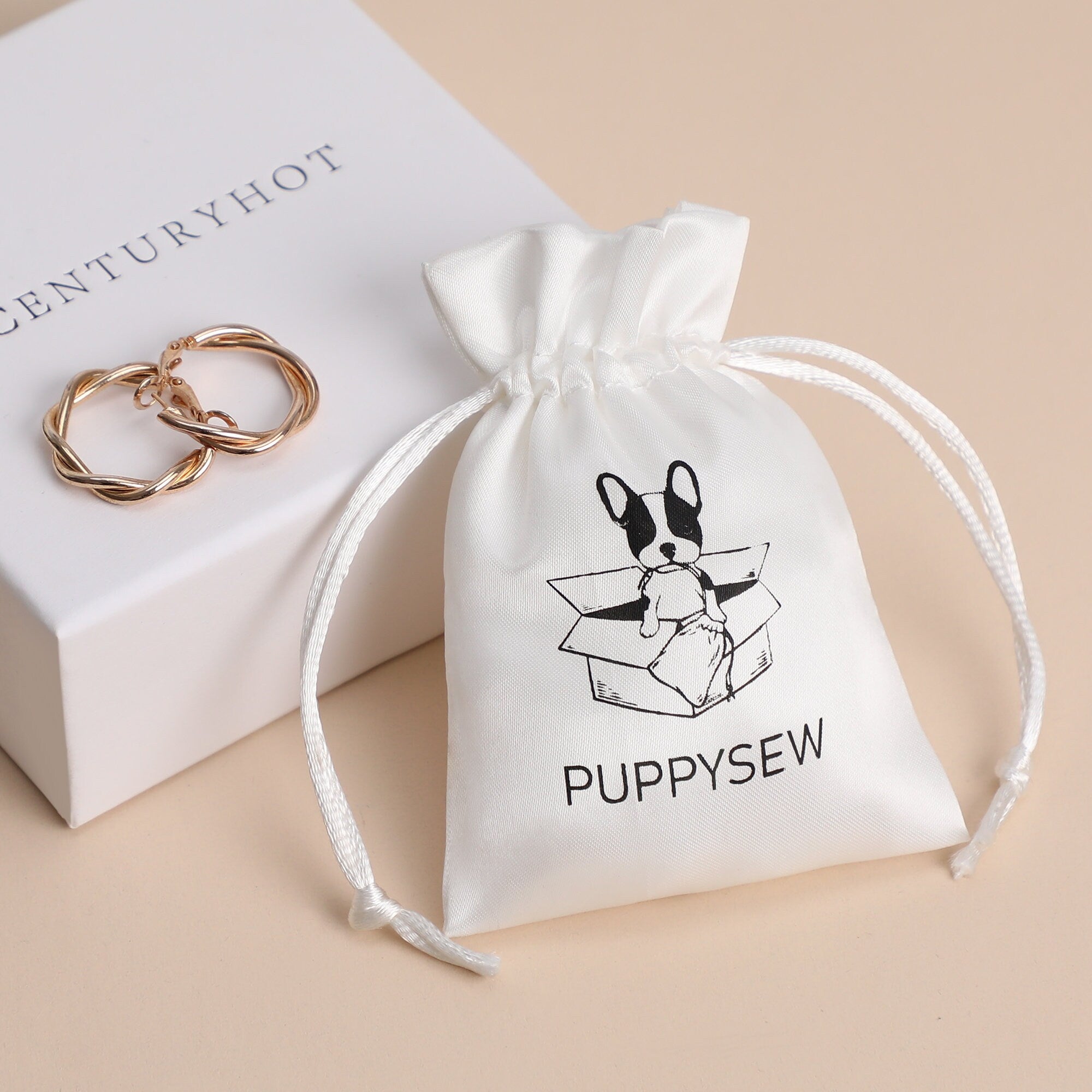 Custom Satin Drawstring Bag: Logo Print Jewelry Packaging-zoom-7