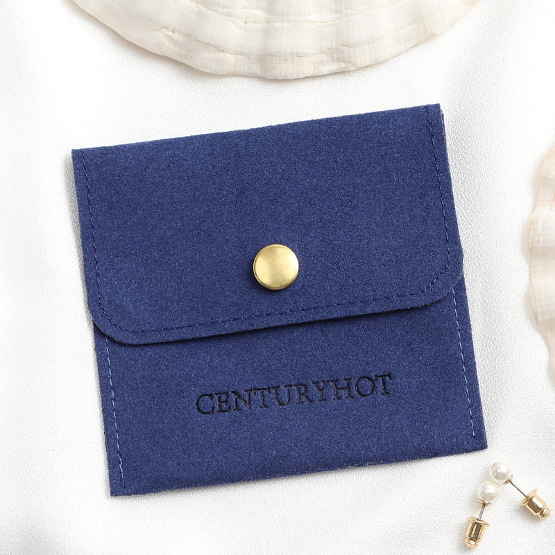 Custom Logo Microfiber Jewelry Bag with Button (50 Pieces)-zoom-