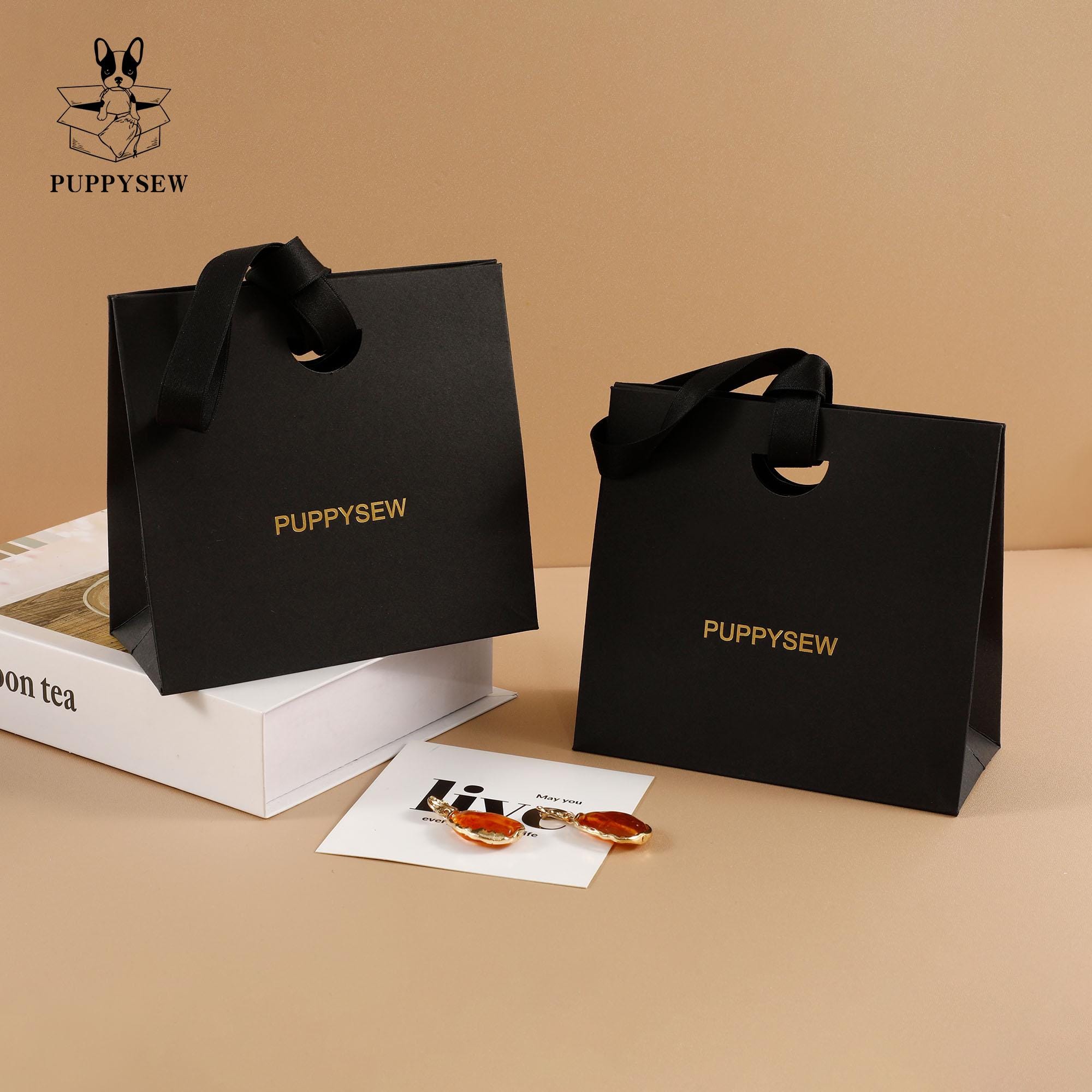 Custom Kraft Paper Gift Bags with Logo & Ribbon – Thick Texture Packaging-zoom-6