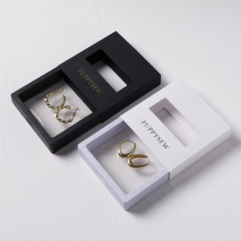 50pcs Custom Logo Jewelry Box Sleeves | Textured Cardboard Packaging for Small Business-zoom-