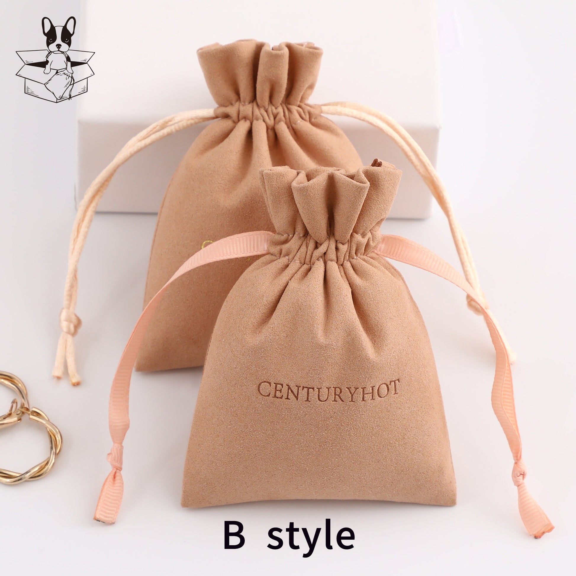 Personalized Microfiber Drawstring Bag, Custom Logo Jewelry Packaging-1