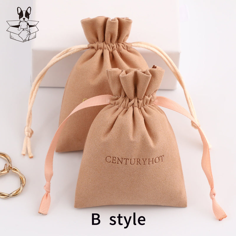 Personalized Microfiber Drawstring Bag, Custom Logo Jewelry Packaging-zoom-