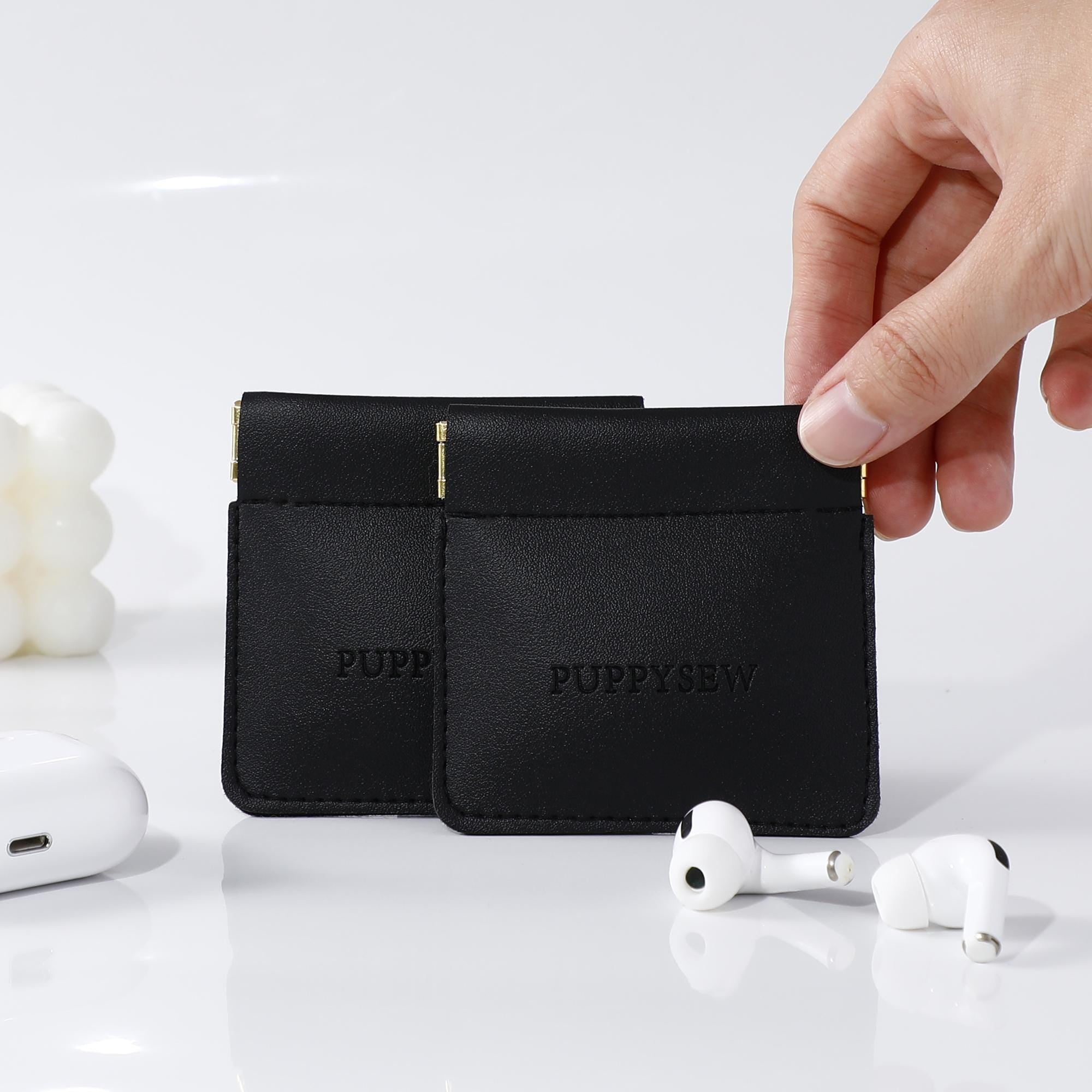 Custom Leather Jewelry Pouch, Snap Closure, Personalized Logo-zoom-6