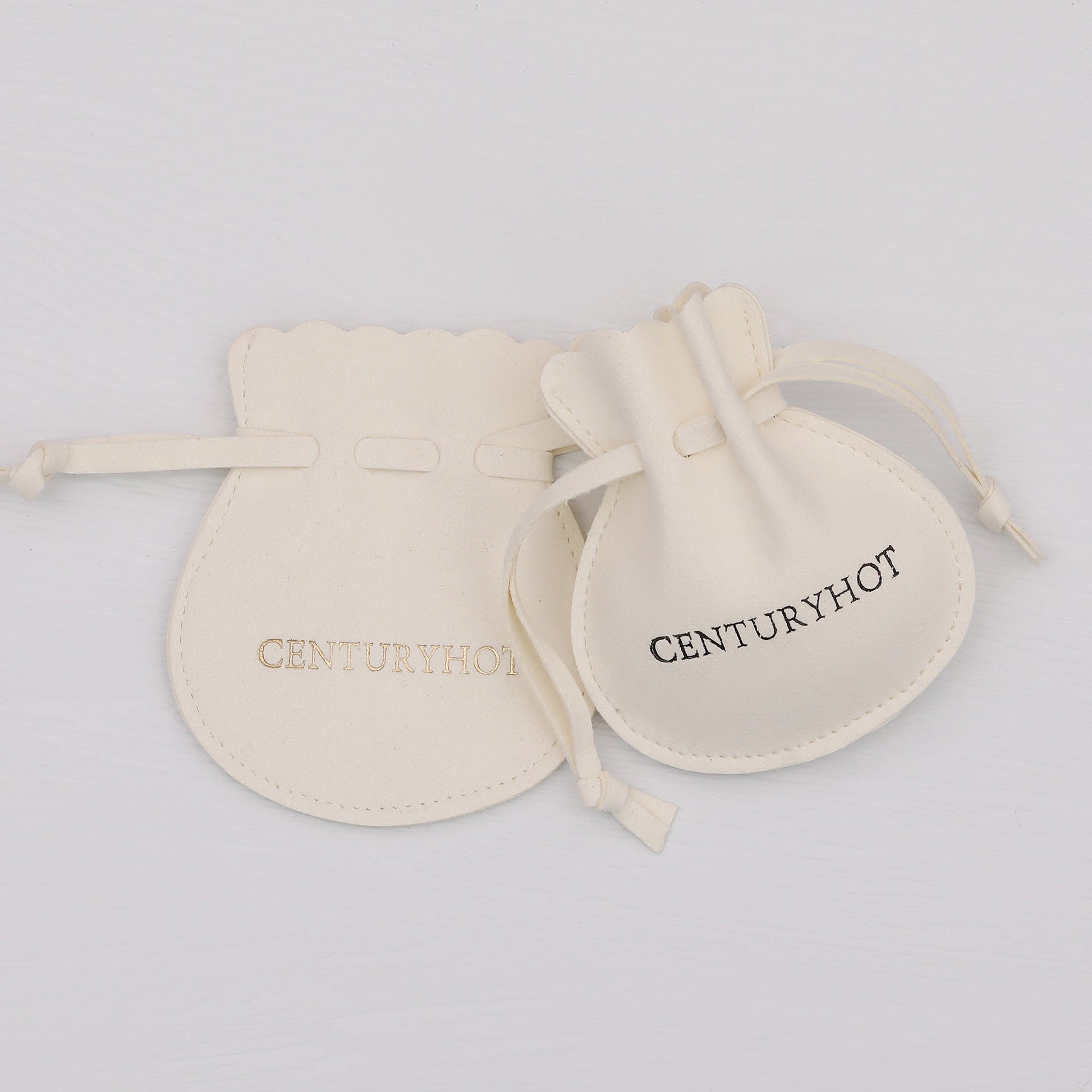 50 Sand Microfiber Jewelry Bags, Personalized Logo Drawstring Packaging-7