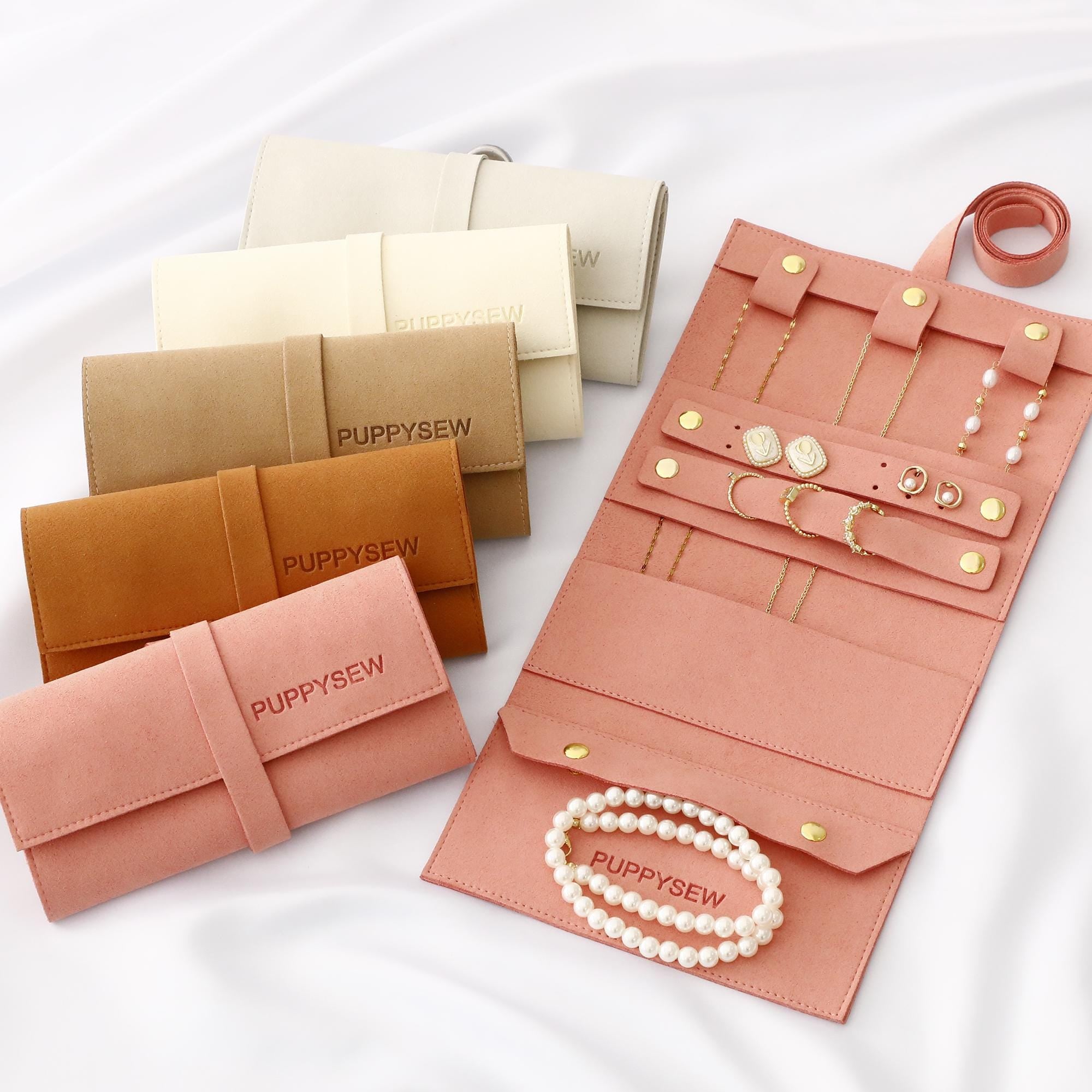 Travel Jewelry Roll Organizer – Microfiber Roll-Up Bag-zoom-1