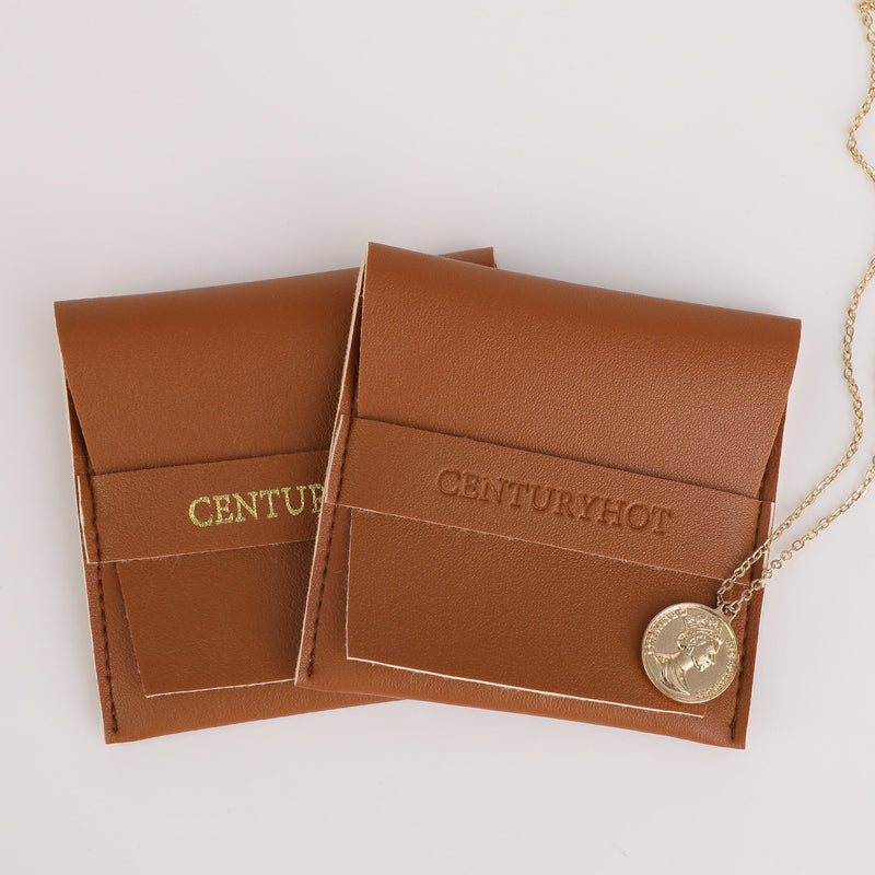 Customizable Faux Leather Jewelry Pouch, Personalized Logo Gift Wrap-zoom-