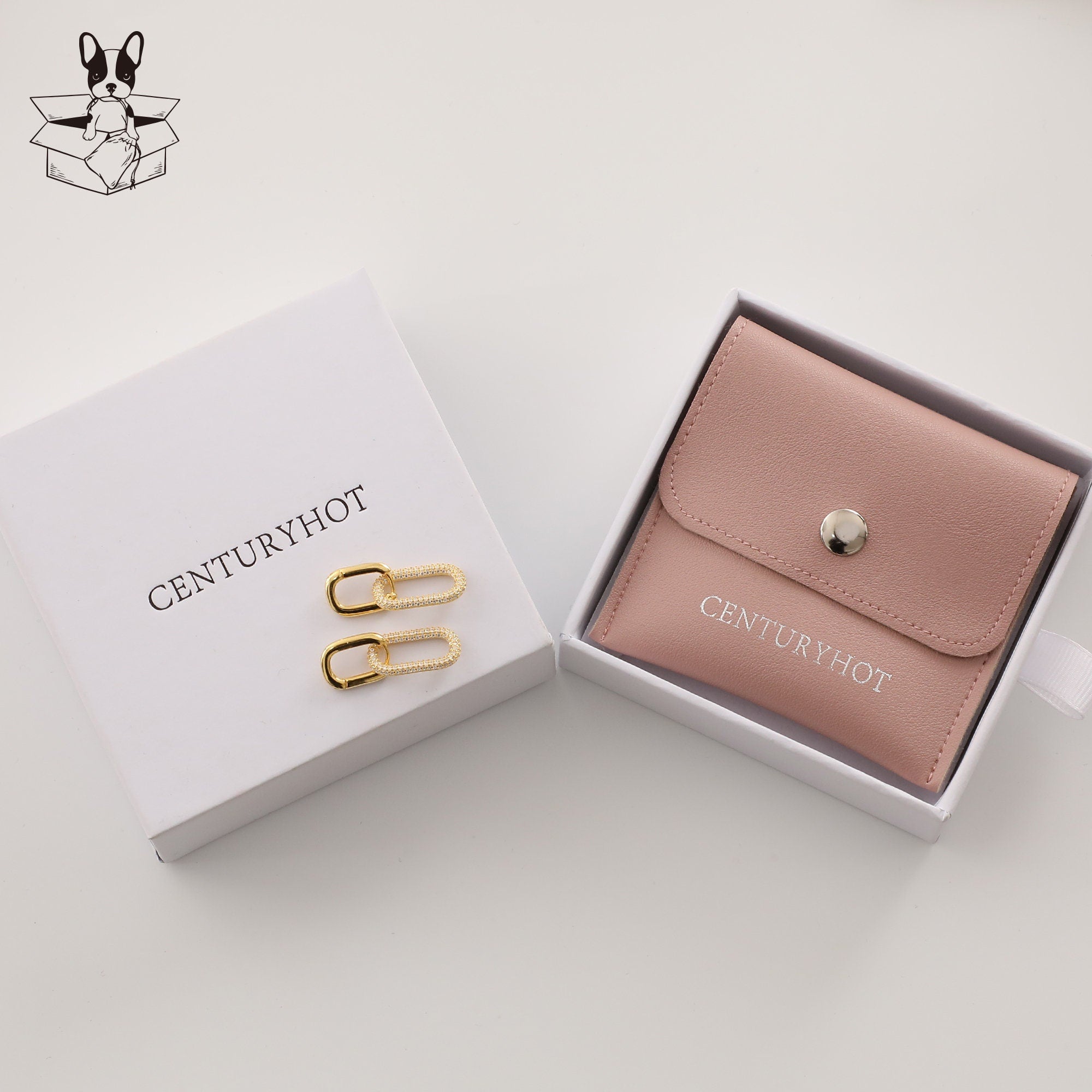 Custom Embossed Logo Jewelry Packaging Bags, Faux Leather Snap Closure-zoom-9